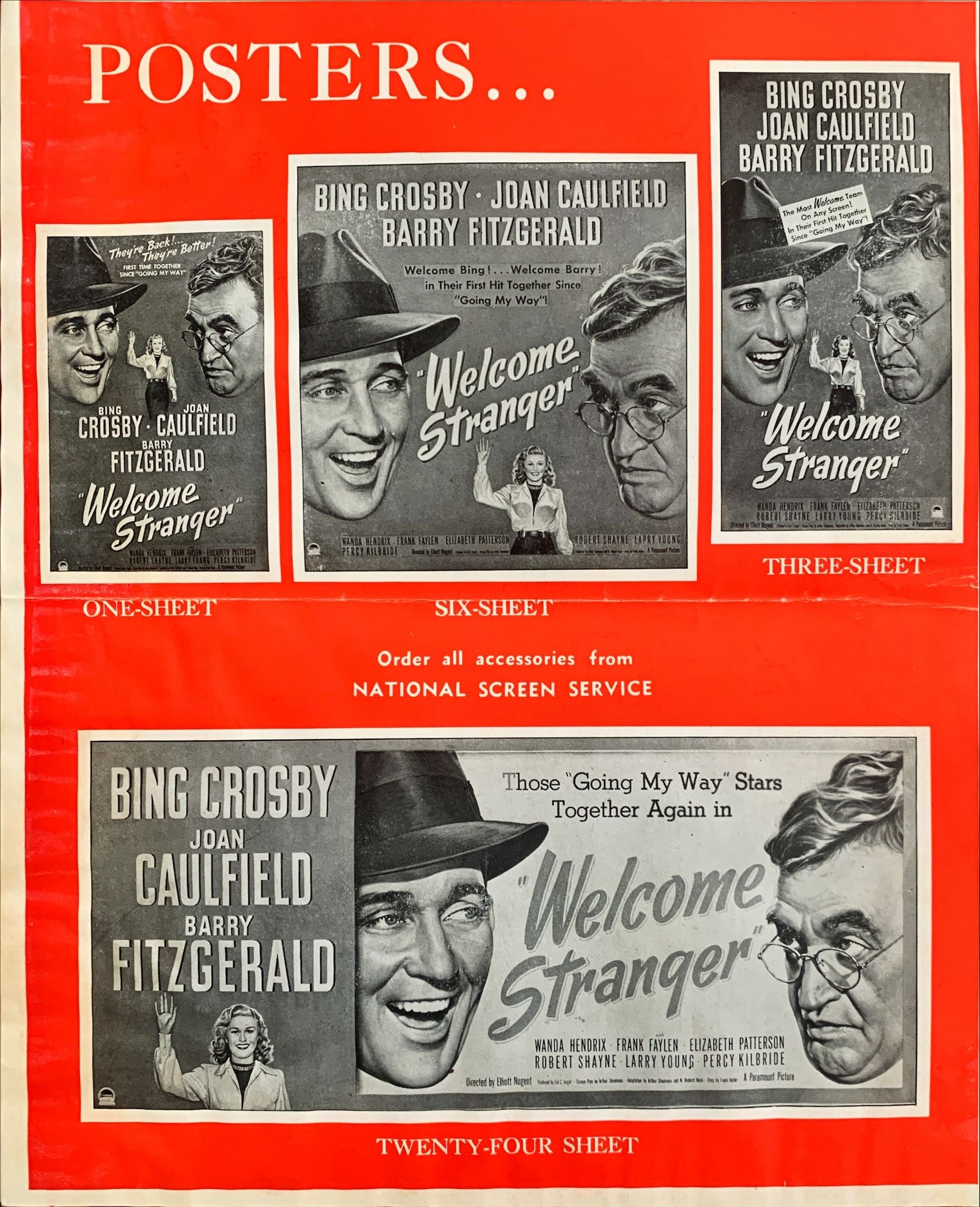 #603 WELCOME STRANGER pressbook '47 Bing Crosby