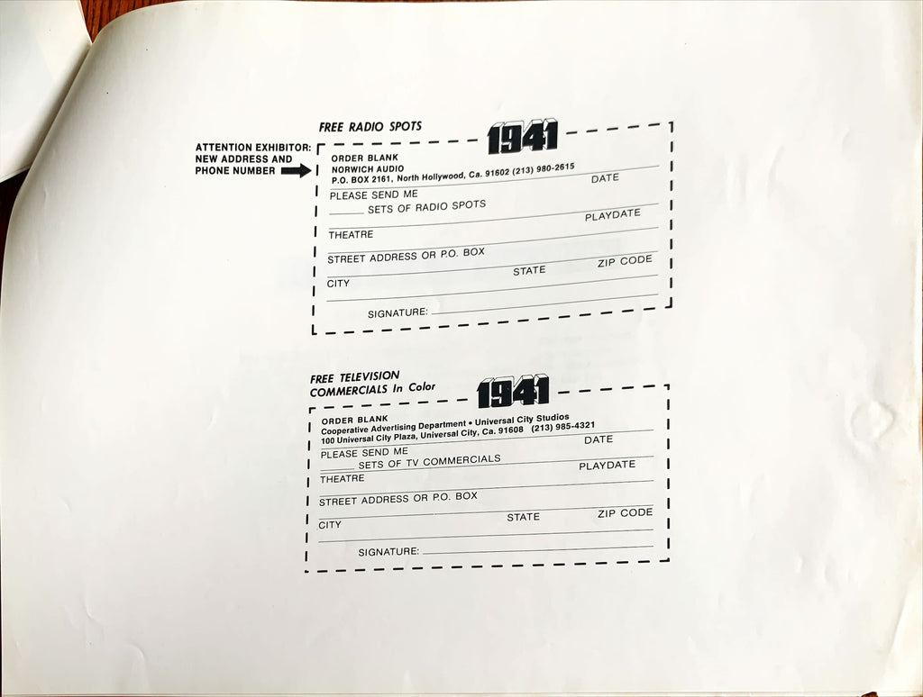 #613 -1941 pressbook '79 Steven Spielberg