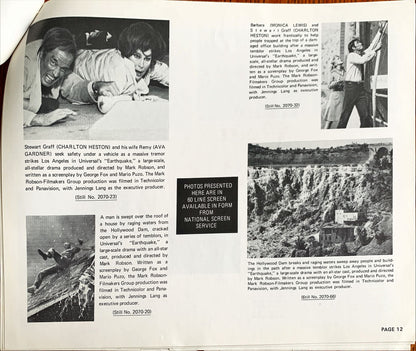 Earthquake,  vintage movie pressbook '74 Charlton Heston