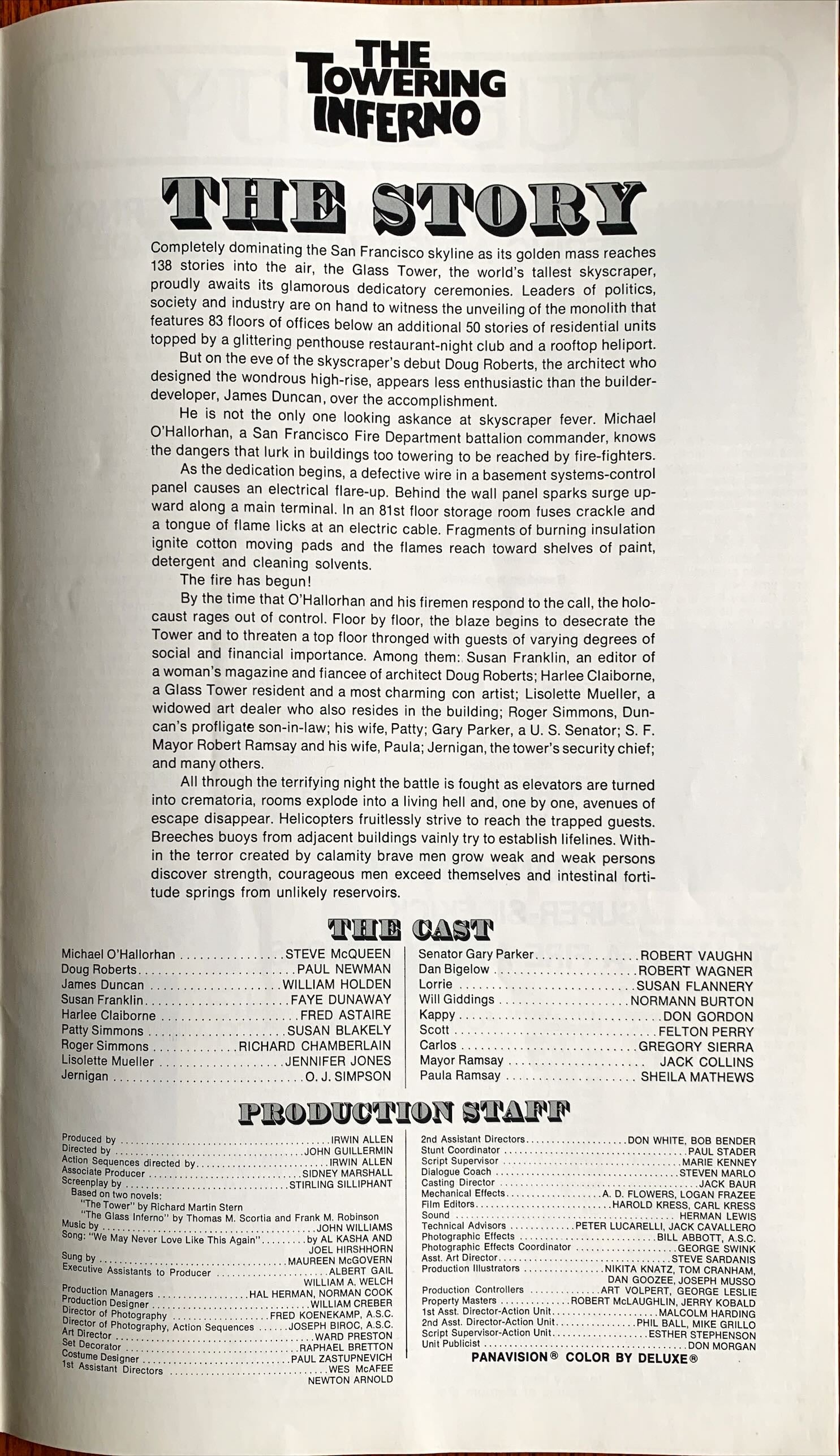 The Towering Inferno,  pressbook 1974 Steve McQueen, Paul Newman