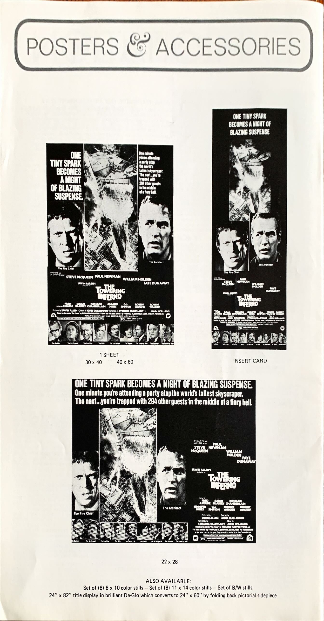 The Towering Inferno,  pressbook 1974 Steve McQueen, Paul Newman