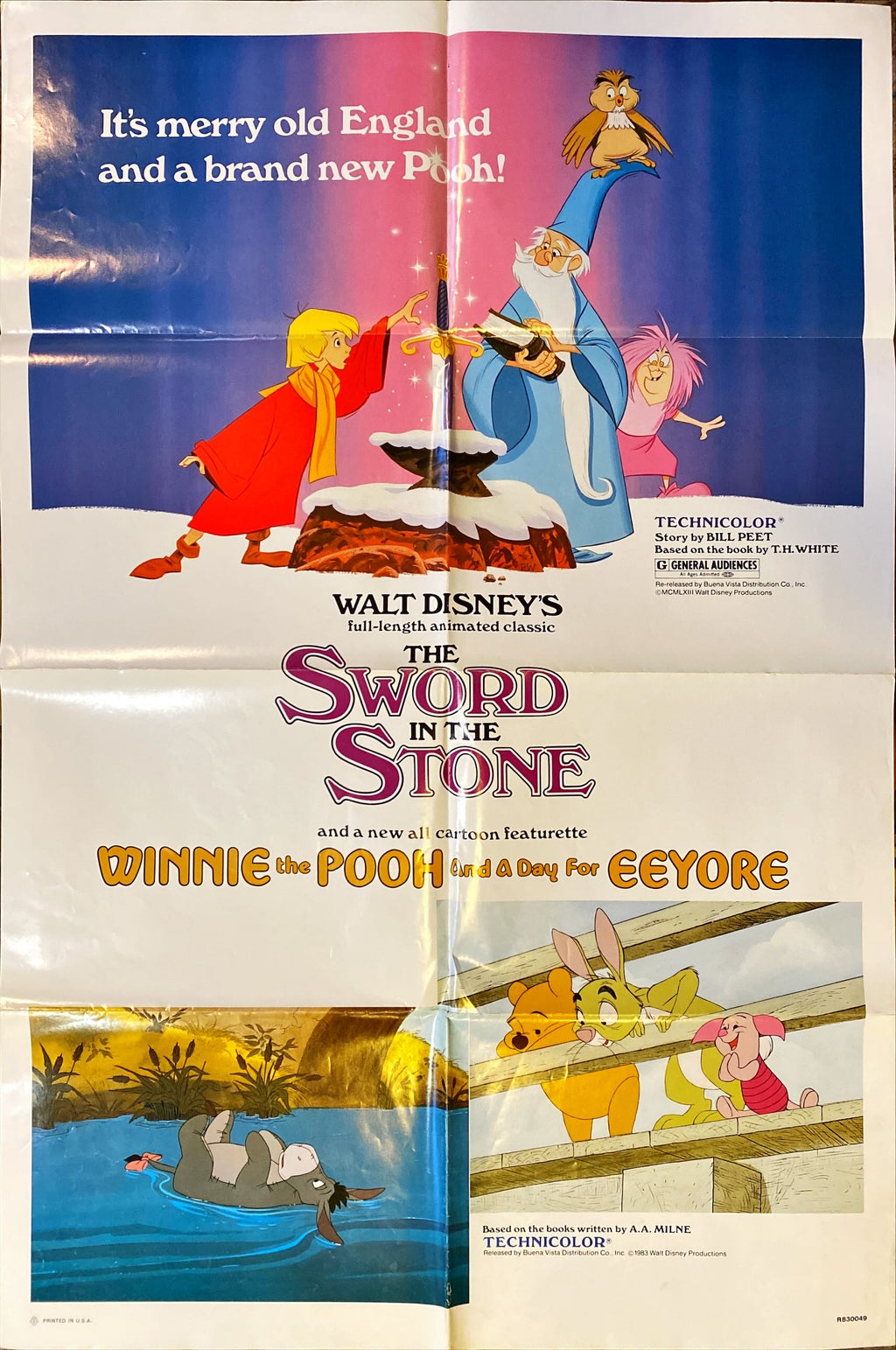(48) SWORD IN STONE/WINNIE THE POOH & A DAY FOR EEYORE one-sheet movie poster - PosterCollectors.xyz