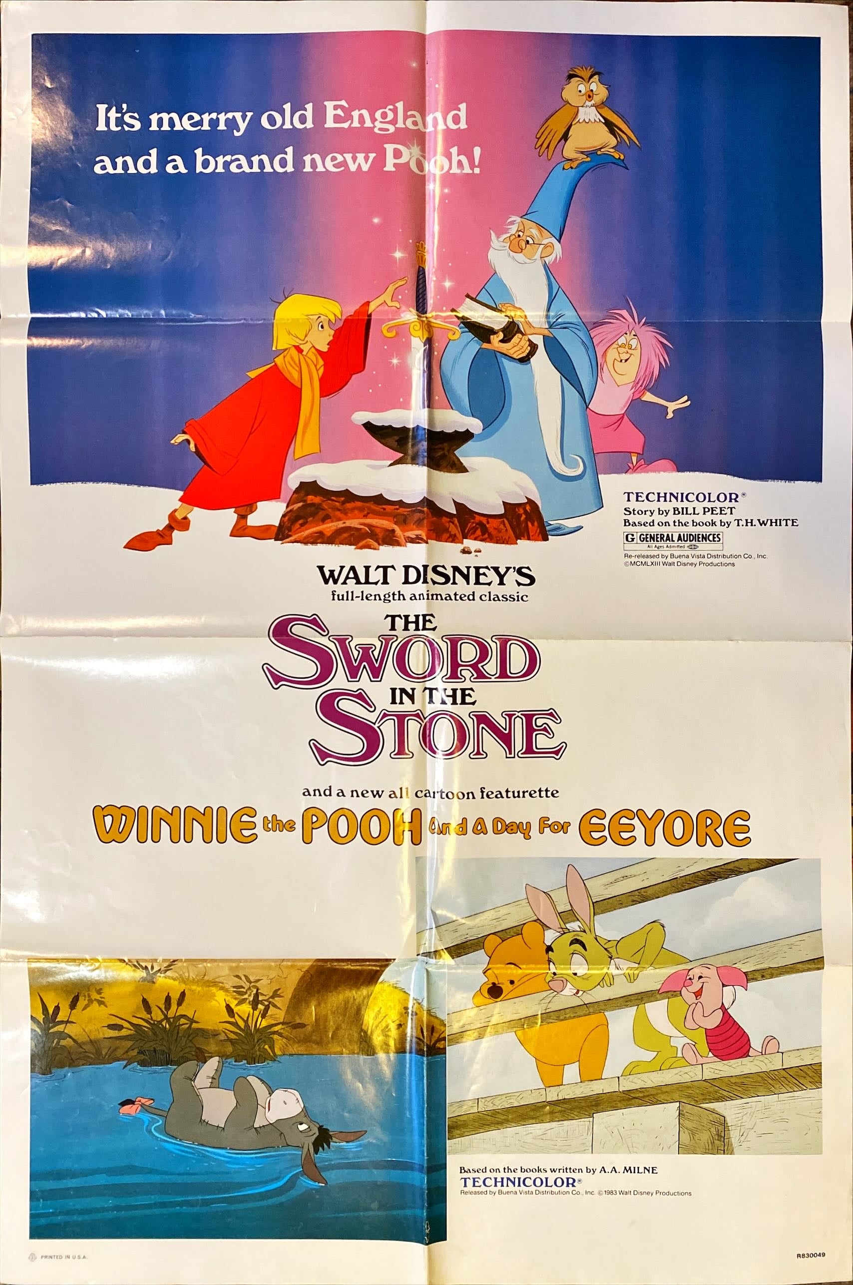 (48) SWORD IN STONE/WINNIE THE POOH & A DAY FOR EEYORE one-sheet movie poster - PosterCollectors.xyz