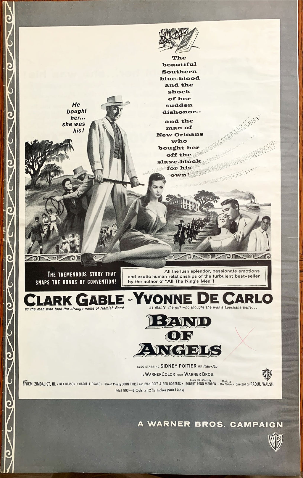 Band of Angels,  pressbook '57 Clark Gable