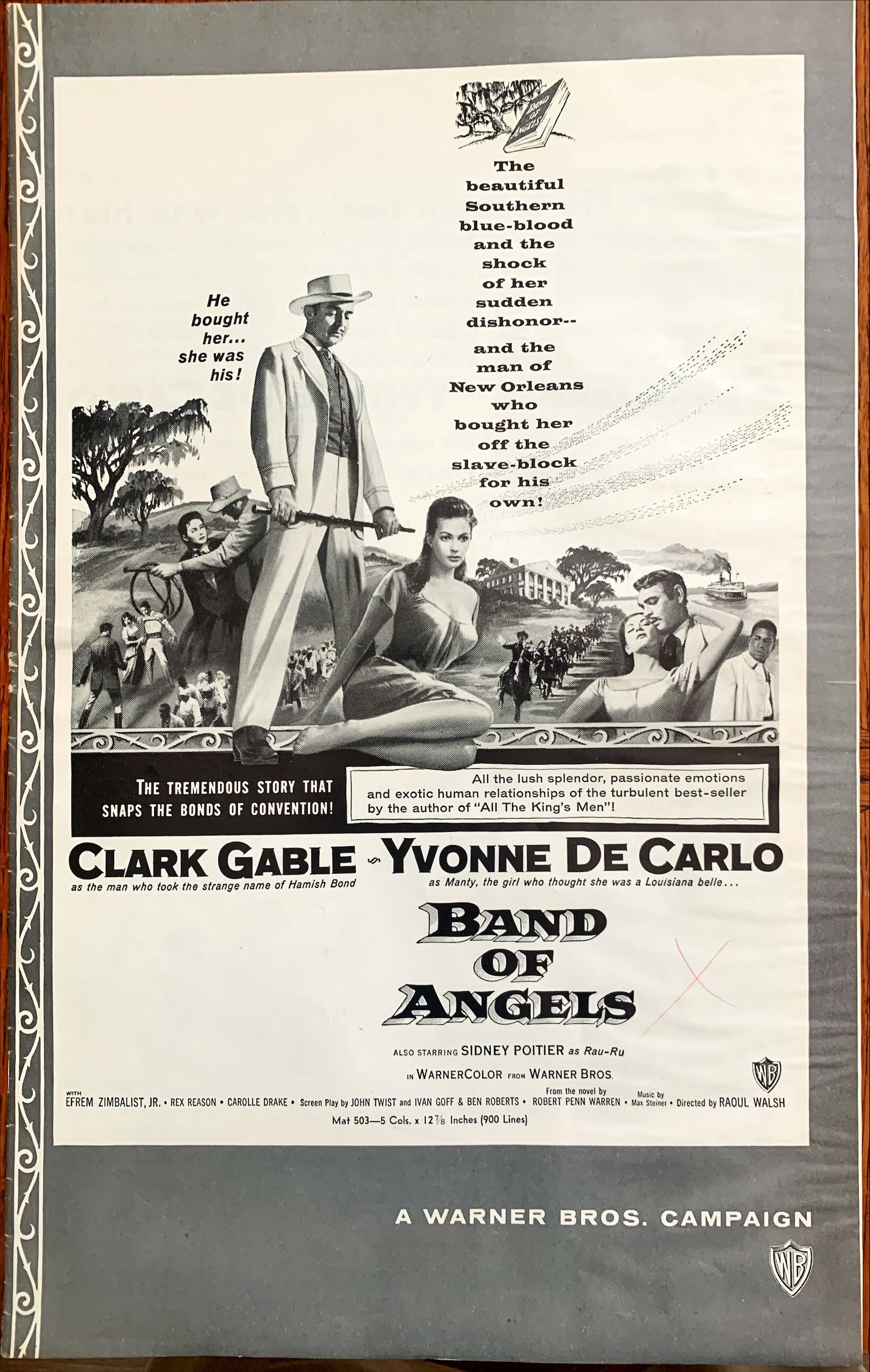 Band of Angels,  pressbook '57 Clark Gable