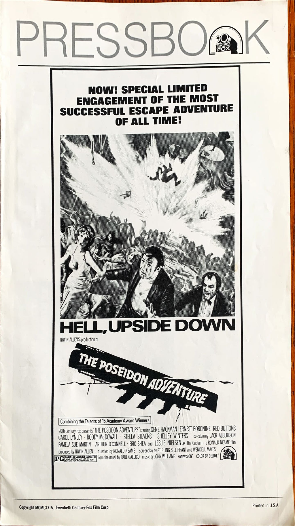 #617 POSEIDON ADVENTURE pressbook '72 Gene Hackman