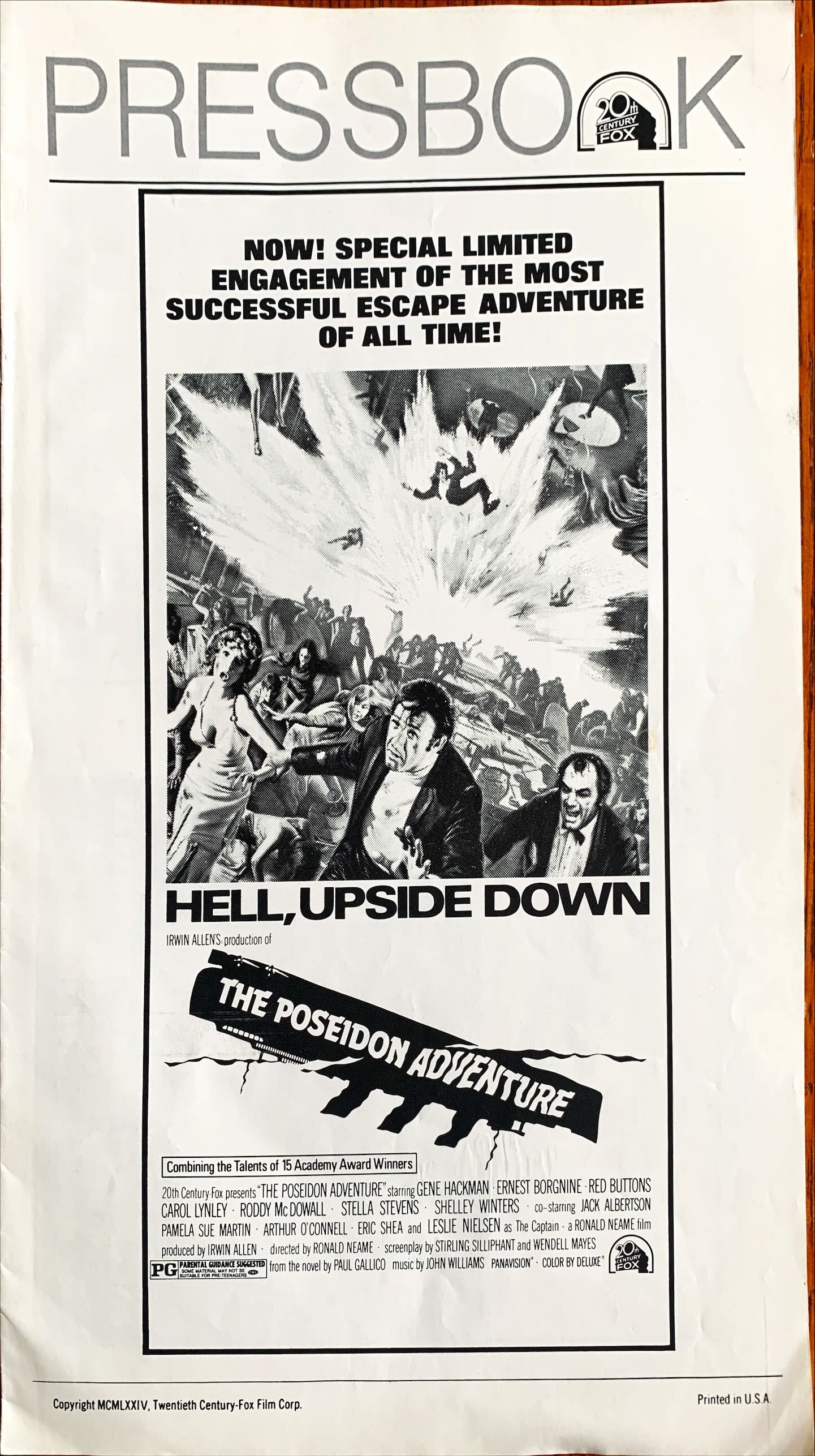 #617 POSEIDON ADVENTURE pressbook '72 Gene Hackman