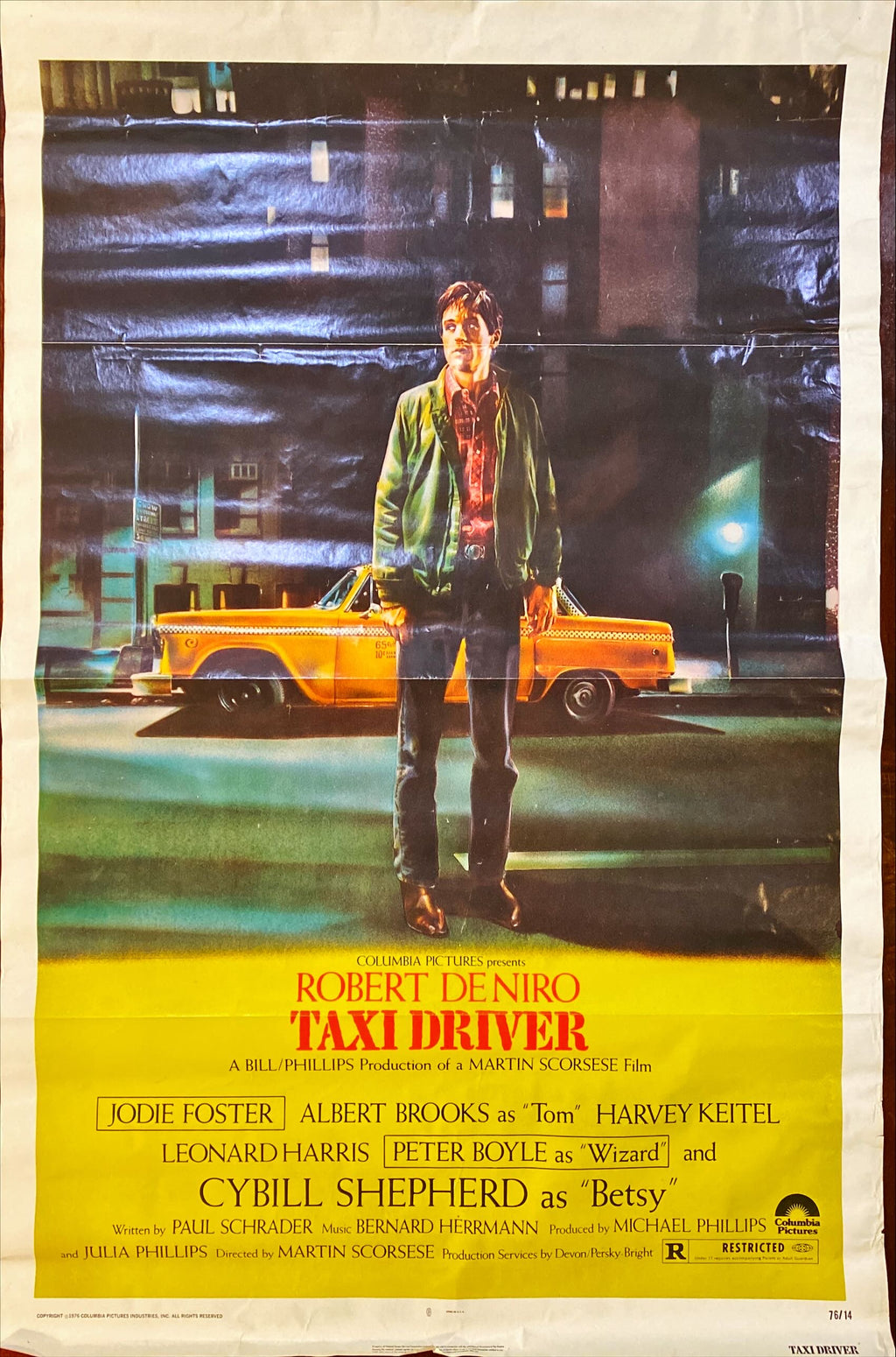 Taxi Driver 1976 Robert DeNiro Scorcese Original Vintage Movie Poster - PosterCollectors.xyz