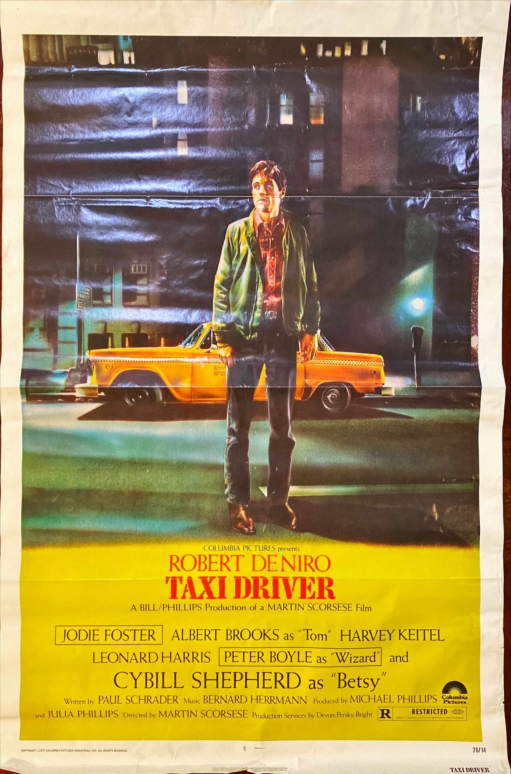 Taxi Driver 1976 Robert DeNiro Scorcese Original Vintage Movie Poster - PosterCollectors.xyz