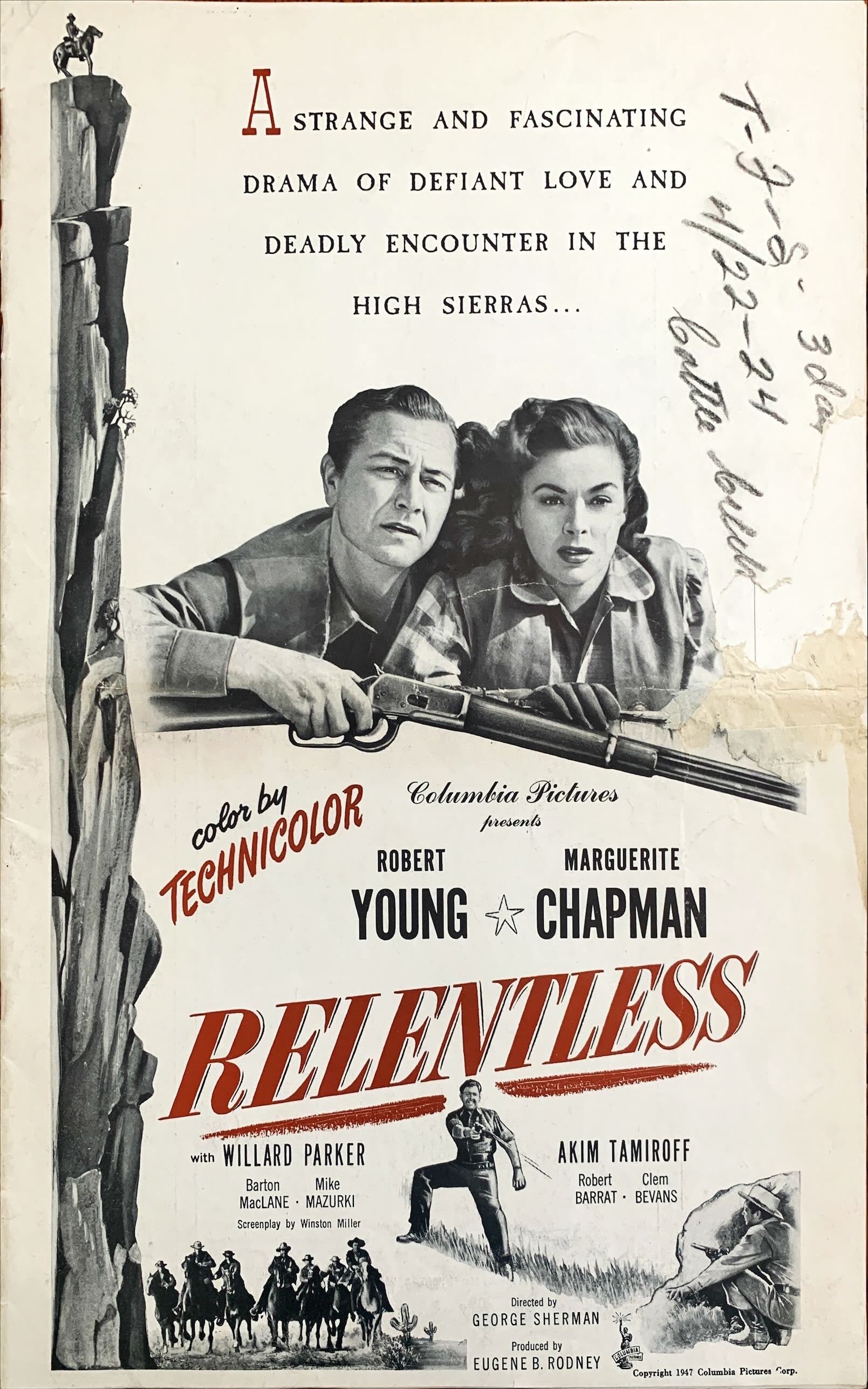 Relentless, Original Vintage pressbook 1948 Robert Young