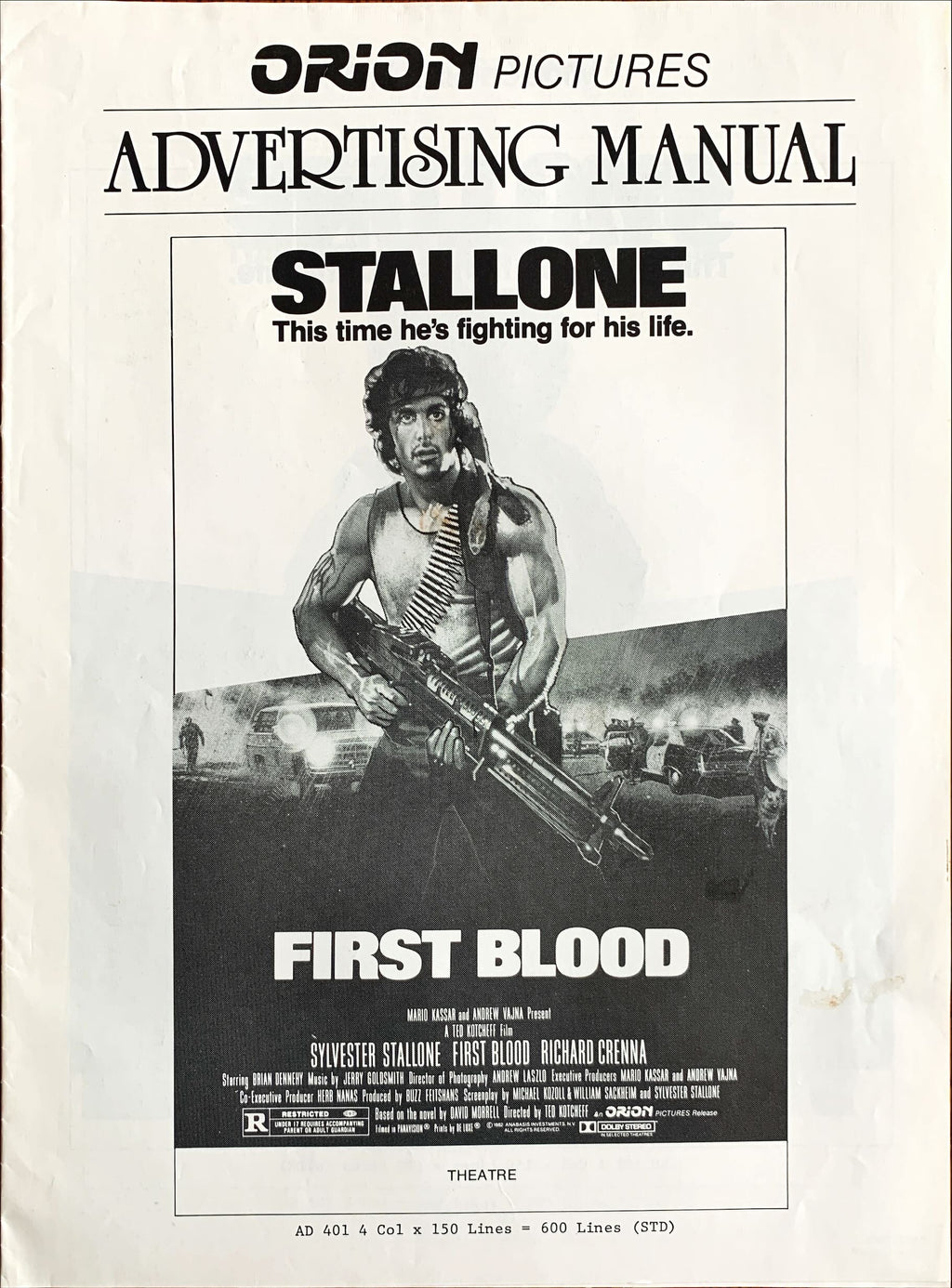 First Blood,  Pressbook 1982 Sylvester Stallone