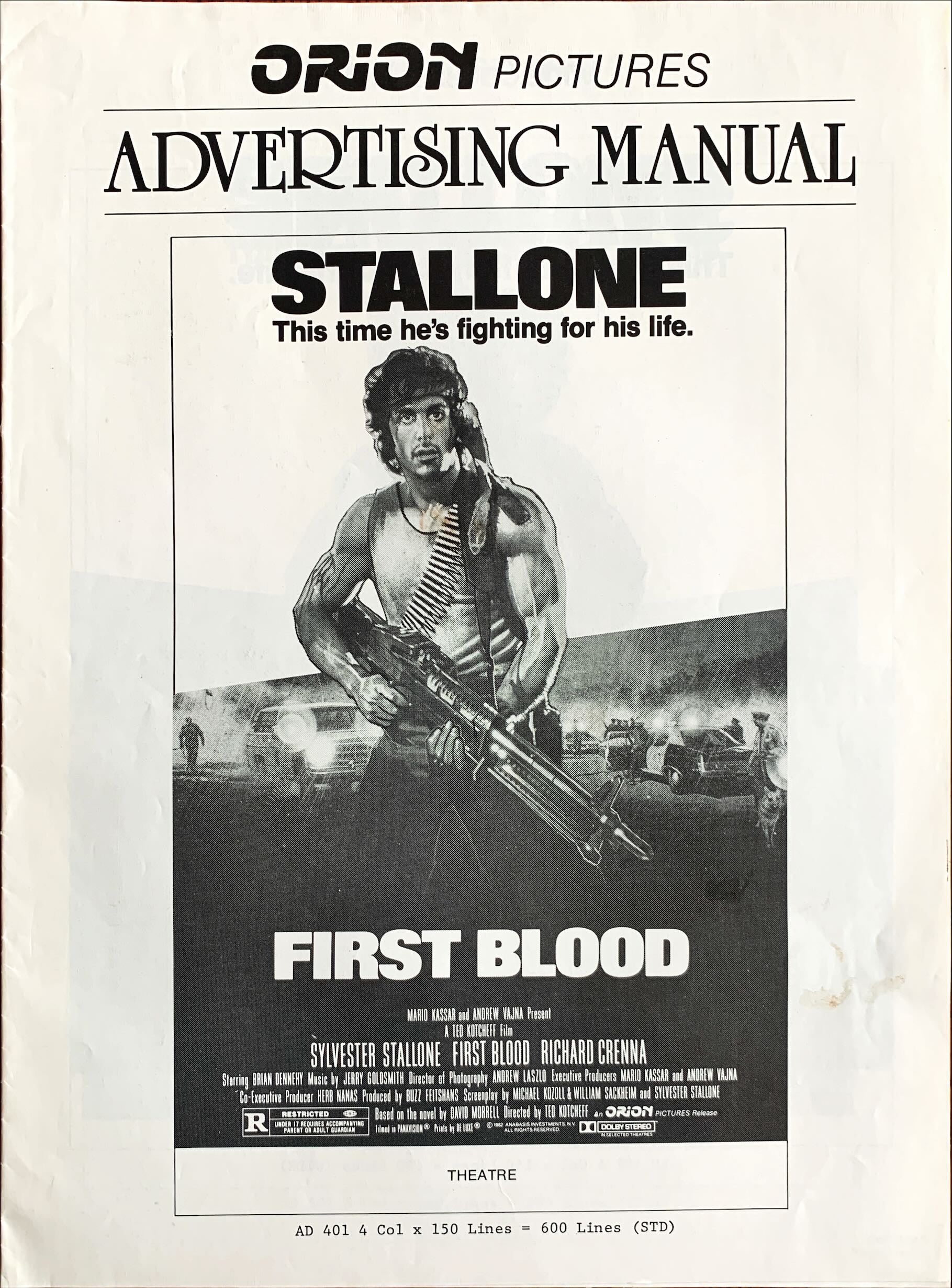 First Blood,  Pressbook 1982 Sylvester Stallone