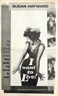 #598 I WANT TO LIVE pressbook '58 Susan Hayward