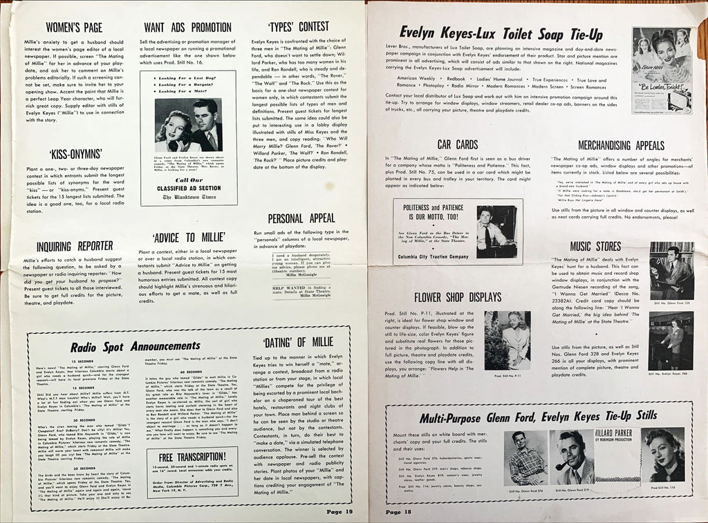 The Mating of Millie, pressbook '47 Glenn Ford