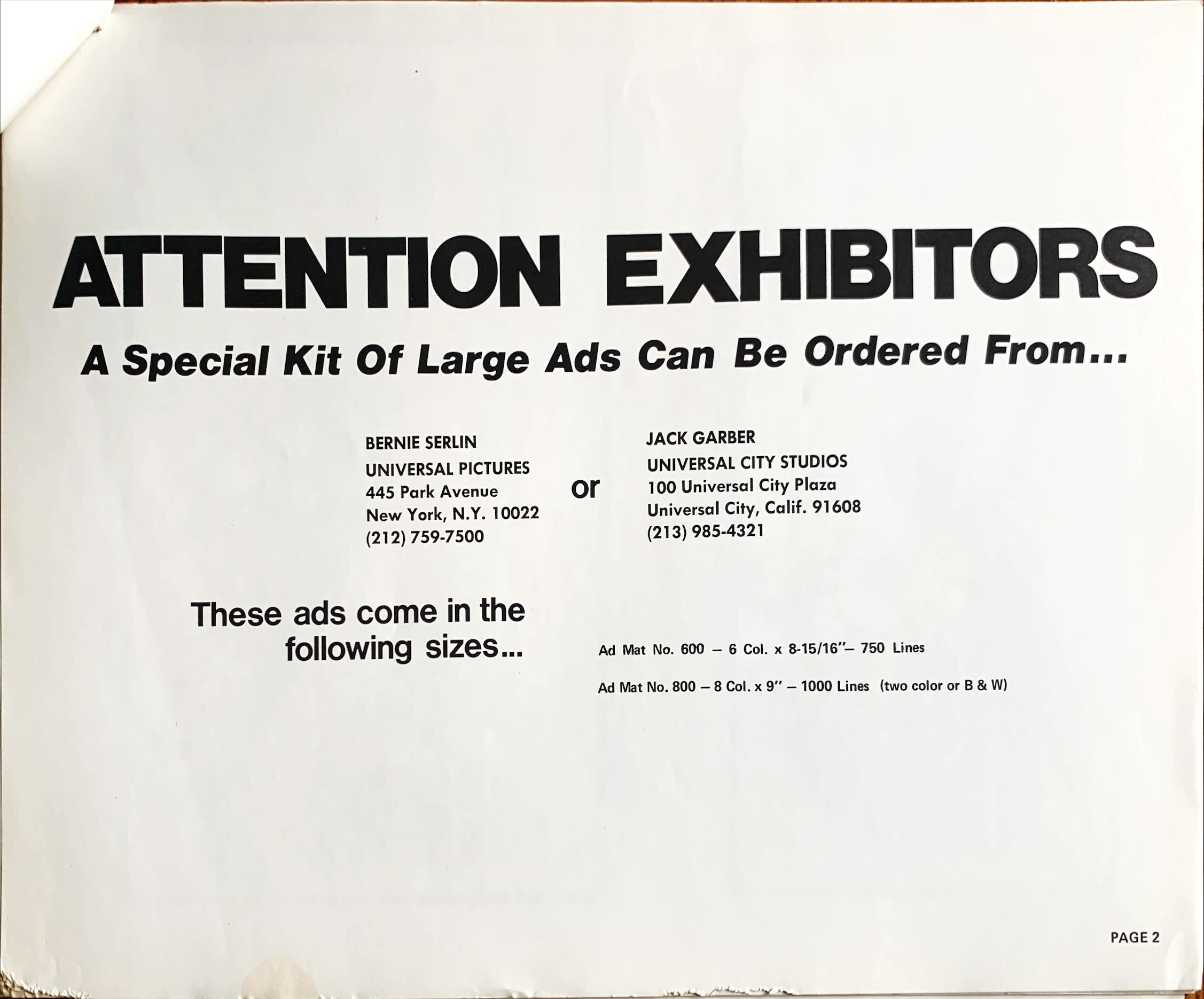 Earthquake,  vintage movie pressbook '74 Charlton Heston