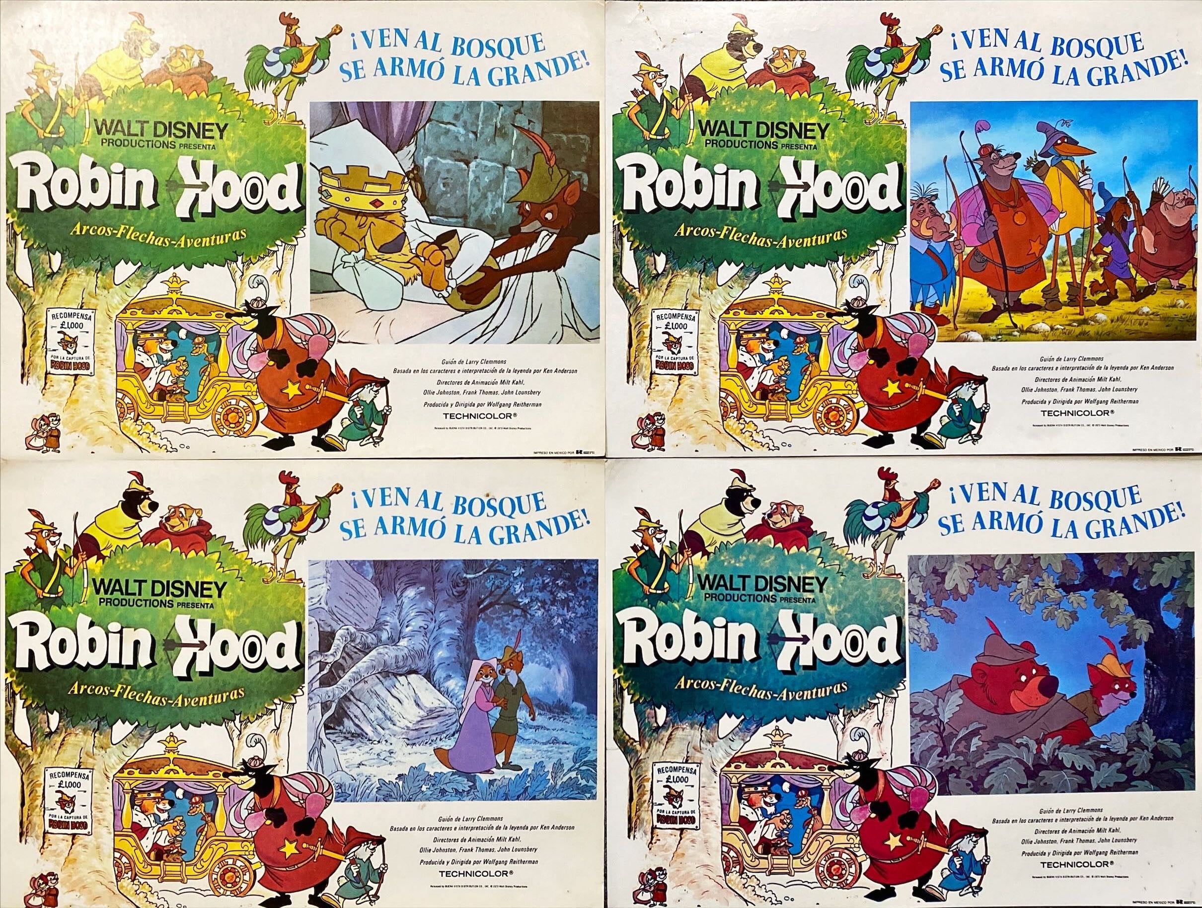 ROBIN HOOD Mexican Lobby Cards - Walt Disney - PosterCollectors.xyz