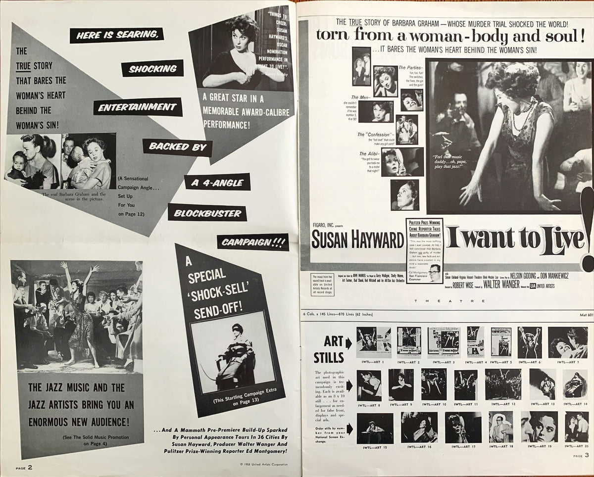 #598 I WANT TO LIVE pressbook '58 Susan Hayward