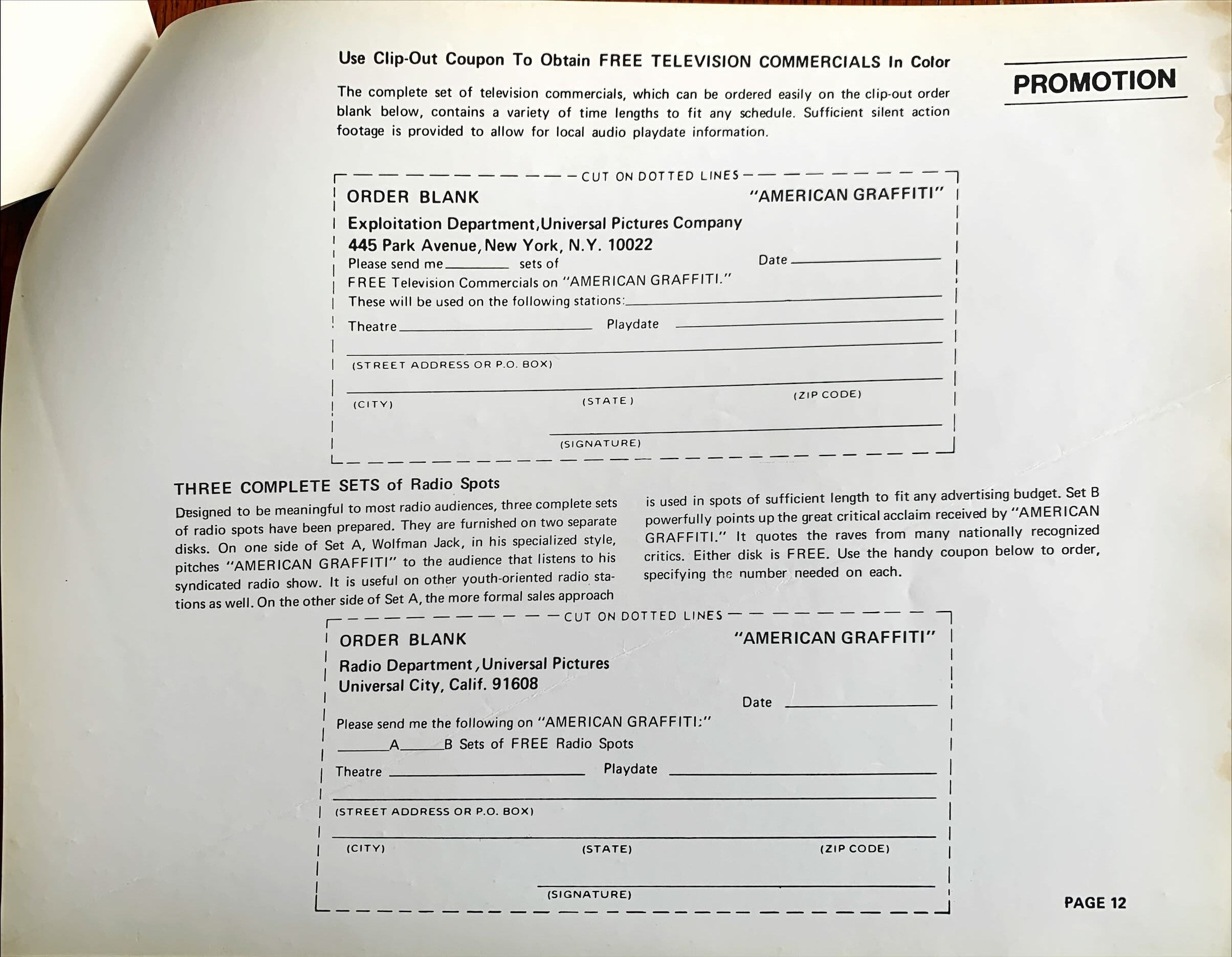 American Graffitti (1973) Pressbook