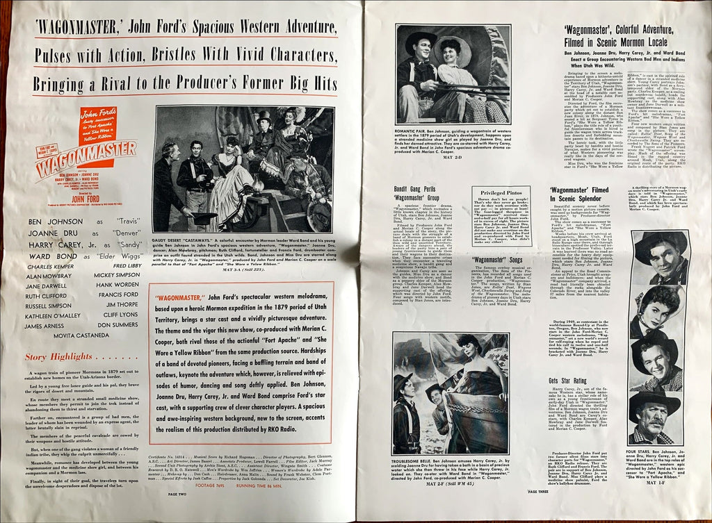 Wagon Master (1950) Pressbook - John Ford