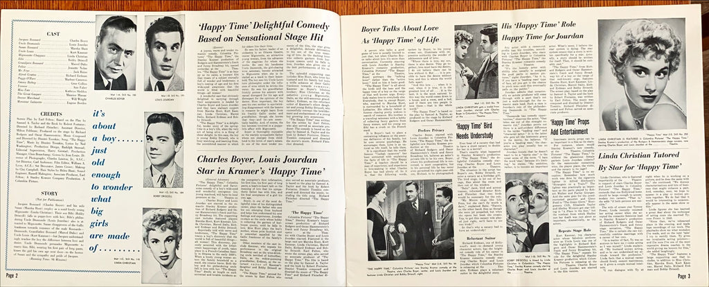 The Happy Time,  pressbook '52 Charles Boyer, Louis Jourdan