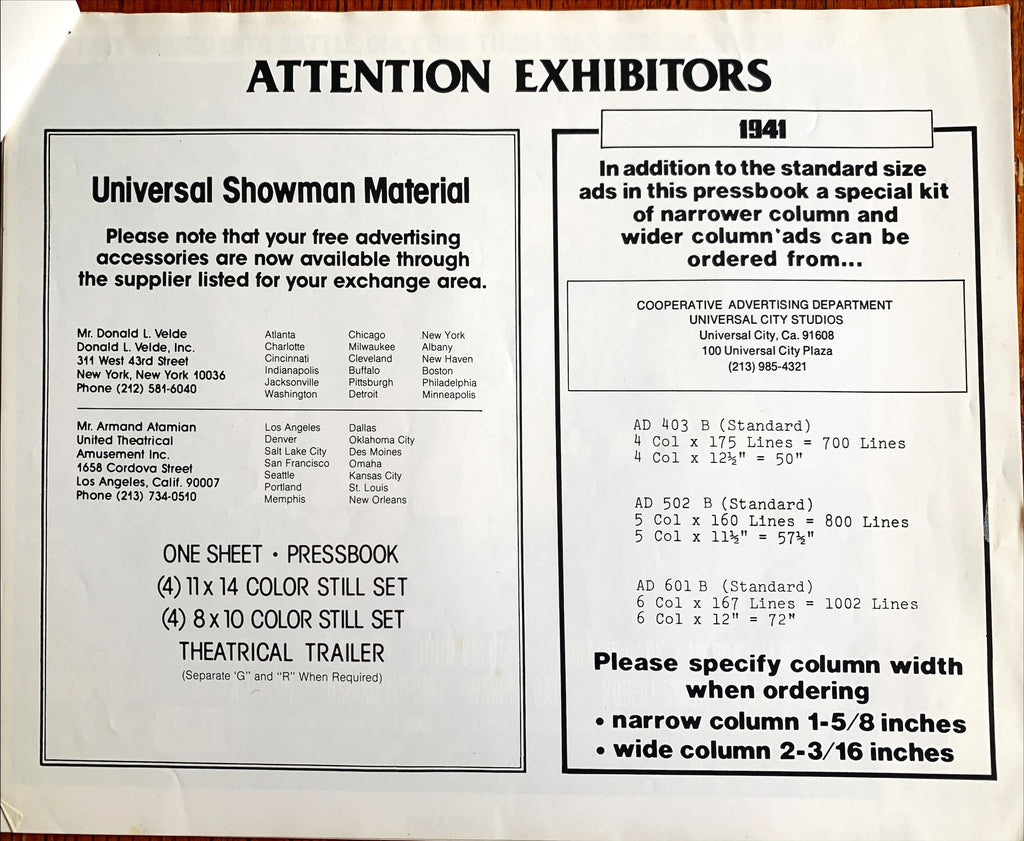 #613 -1941 pressbook '79 Steven Spielberg