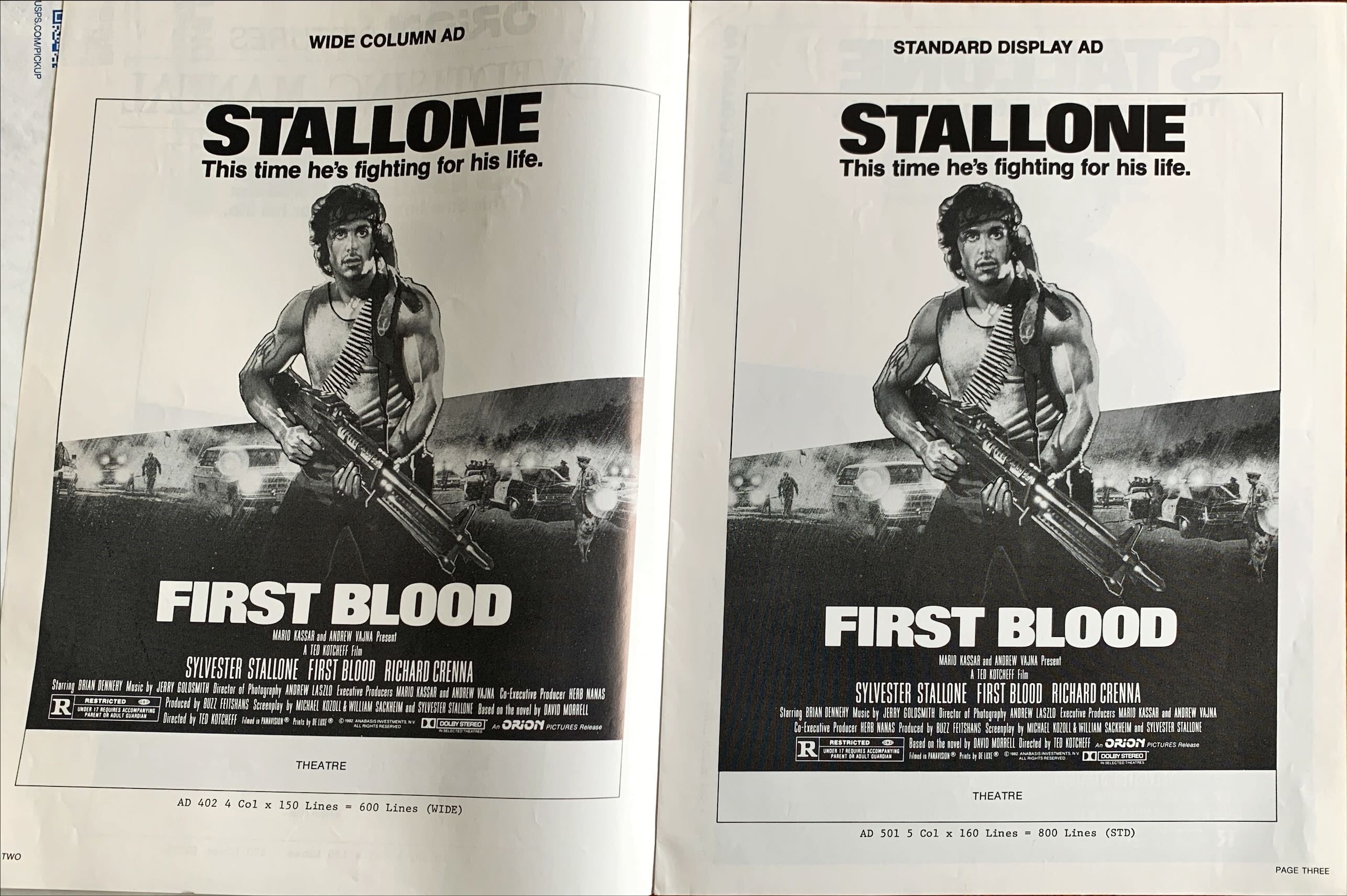 First Blood,  Pressbook 1982 Sylvester Stallone