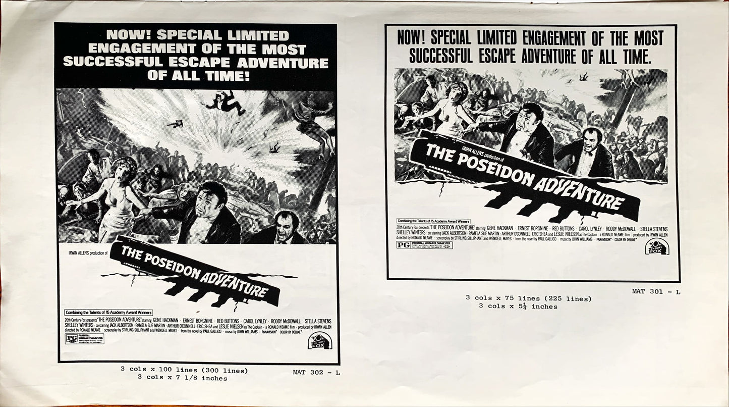#617 POSEIDON ADVENTURE pressbook '72 Gene Hackman