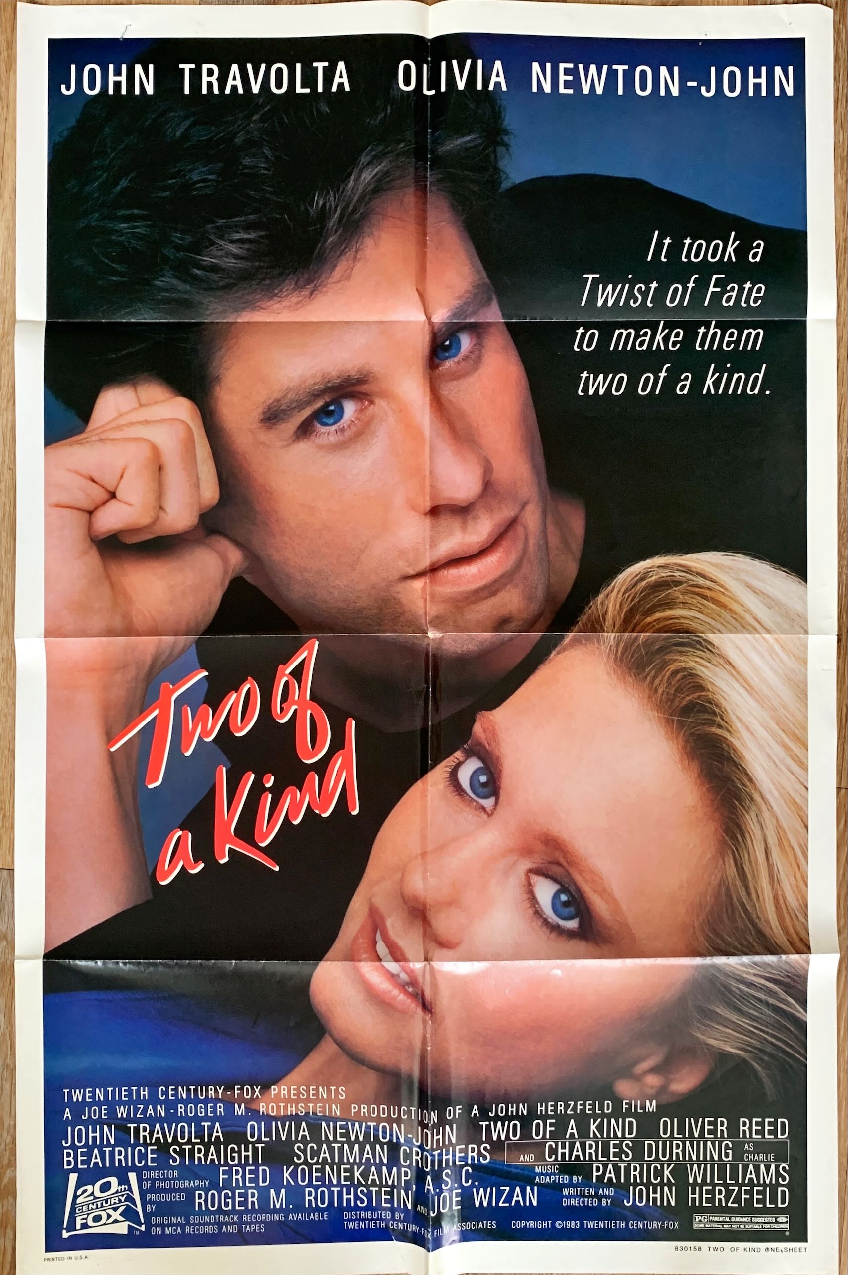 #653 TWO OF A KIND int'l 1sh '83 -John Travolta & Olivia Newton-John!