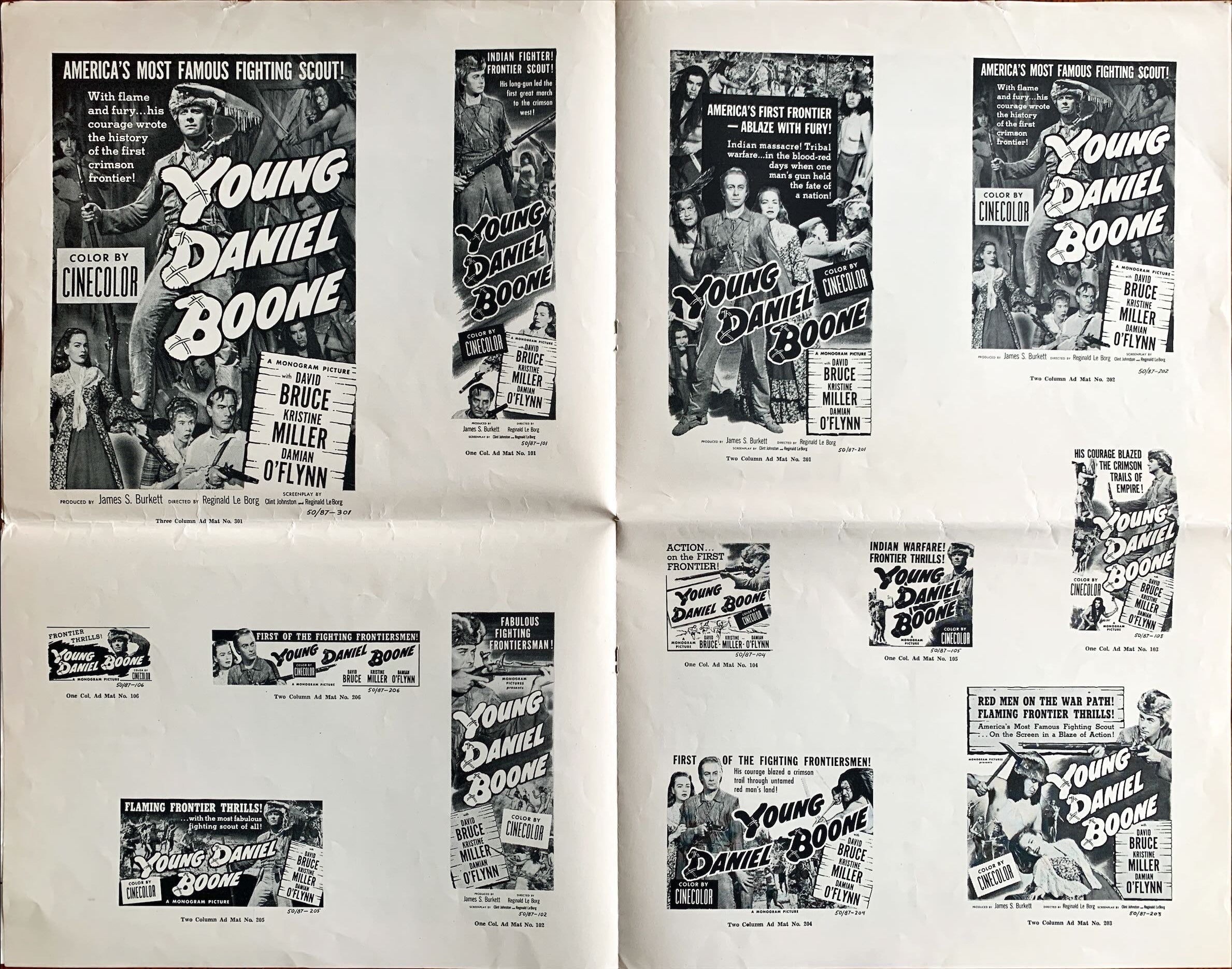 #622 YOUNG DANIEL BOONE Pressbook