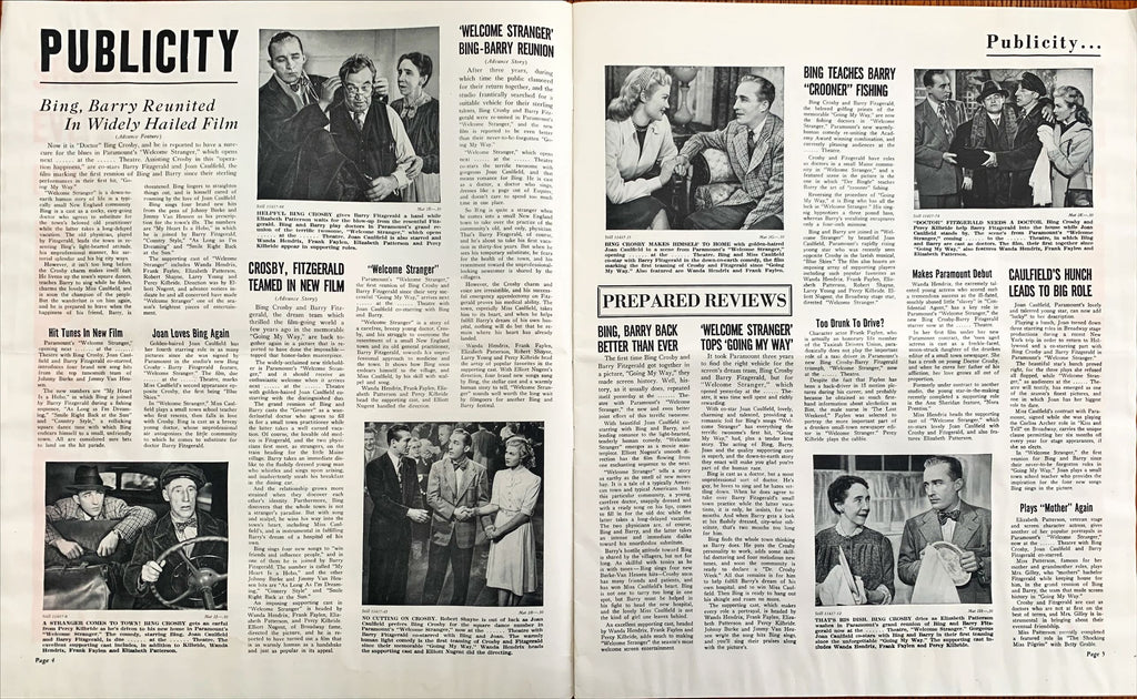 #603 WELCOME STRANGER pressbook '47 Bing Crosby