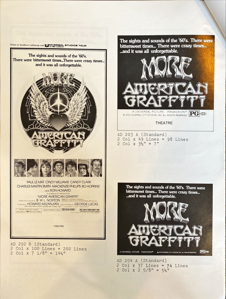 (220) MORE AMERICAN GRAFFITI Press Book &