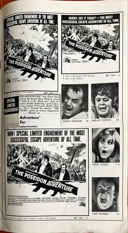 #617 POSEIDON ADVENTURE pressbook '72 Gene Hackman