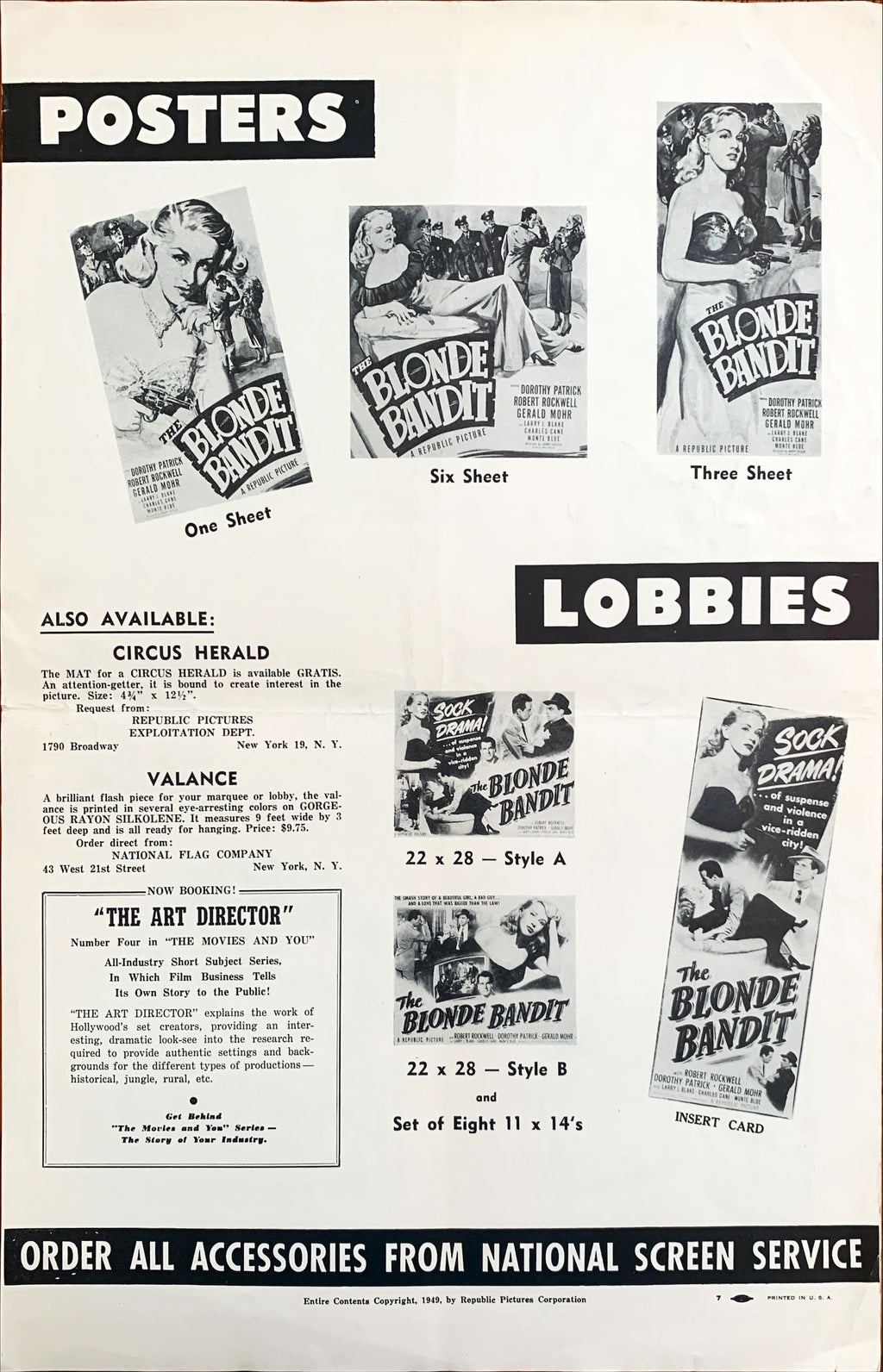 Blonde Bandit (1949) Pressbook