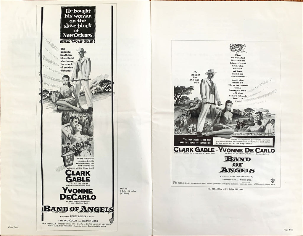Band of Angels,  pressbook '57 Clark Gable