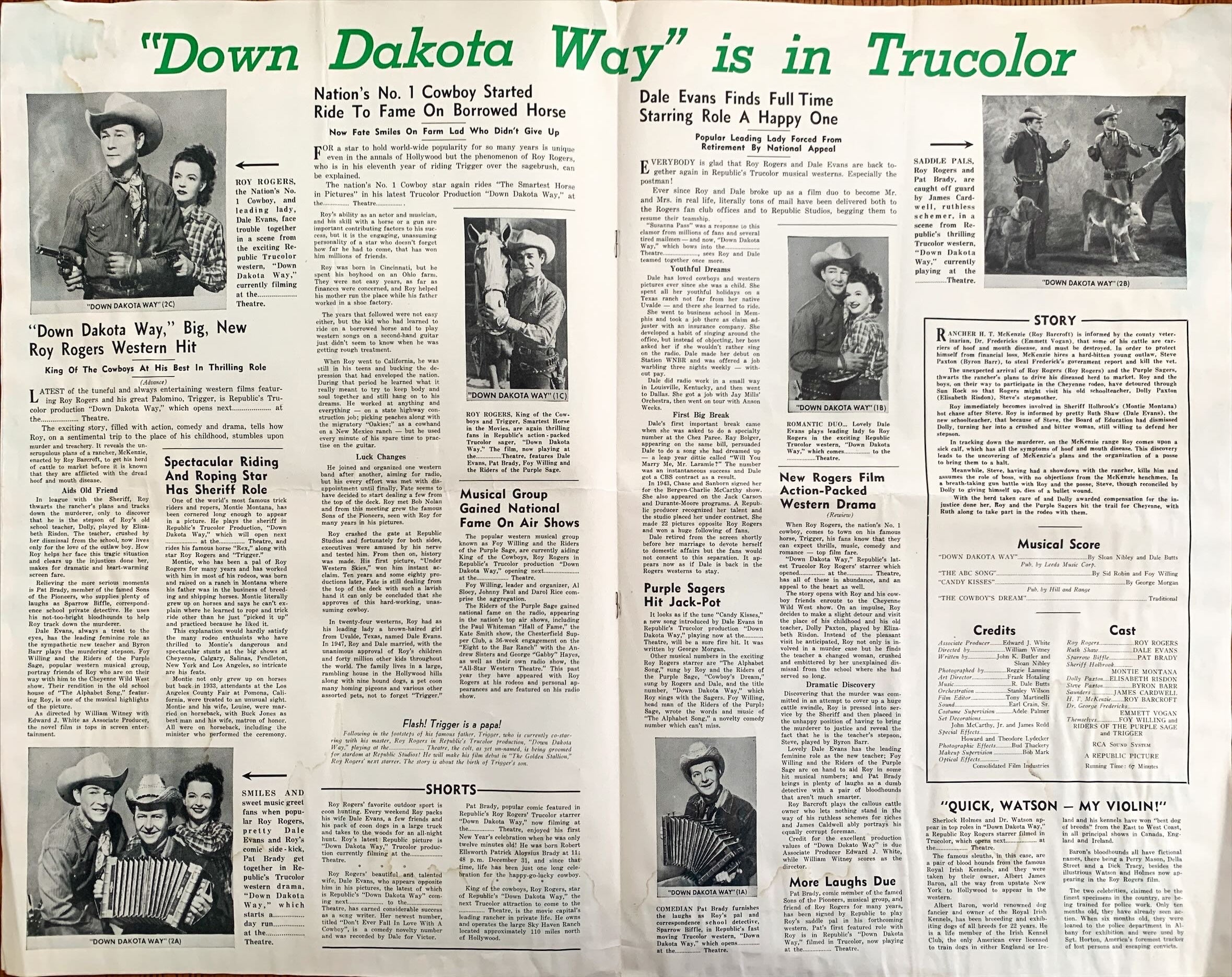 #594 DOWN DAKOTA WAY Pressbook 1949 - Roy Rogers