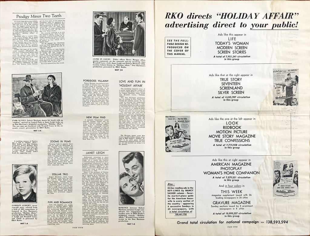 Holiday Affair (1949) Pressbook