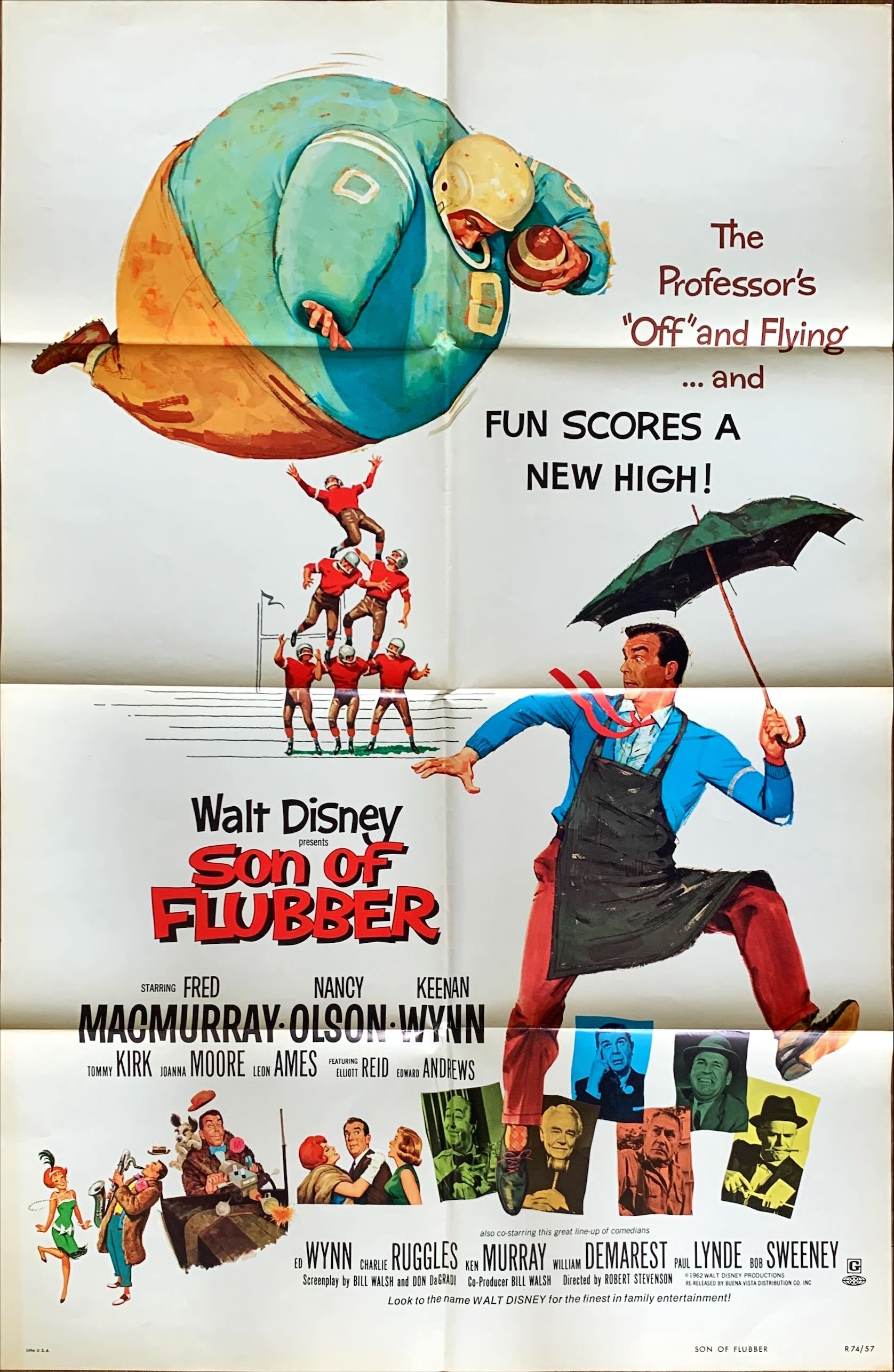 Son of Flubber, 1sh R1974 Walt Disney - Fred MacMurray