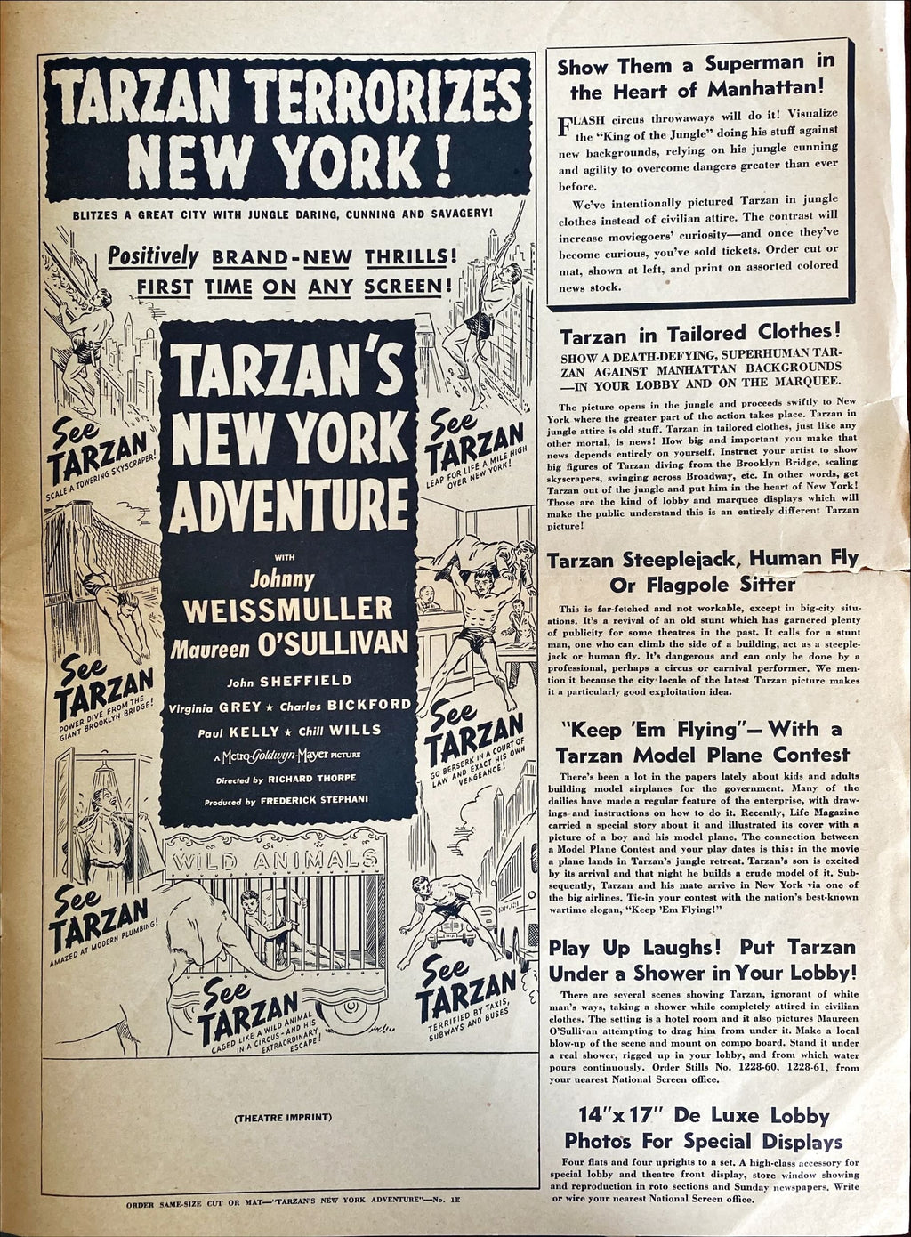 (259)TARZAN'S NEW YORK ADVENTURE pressbook 1942 - PosterCollectors.xyz