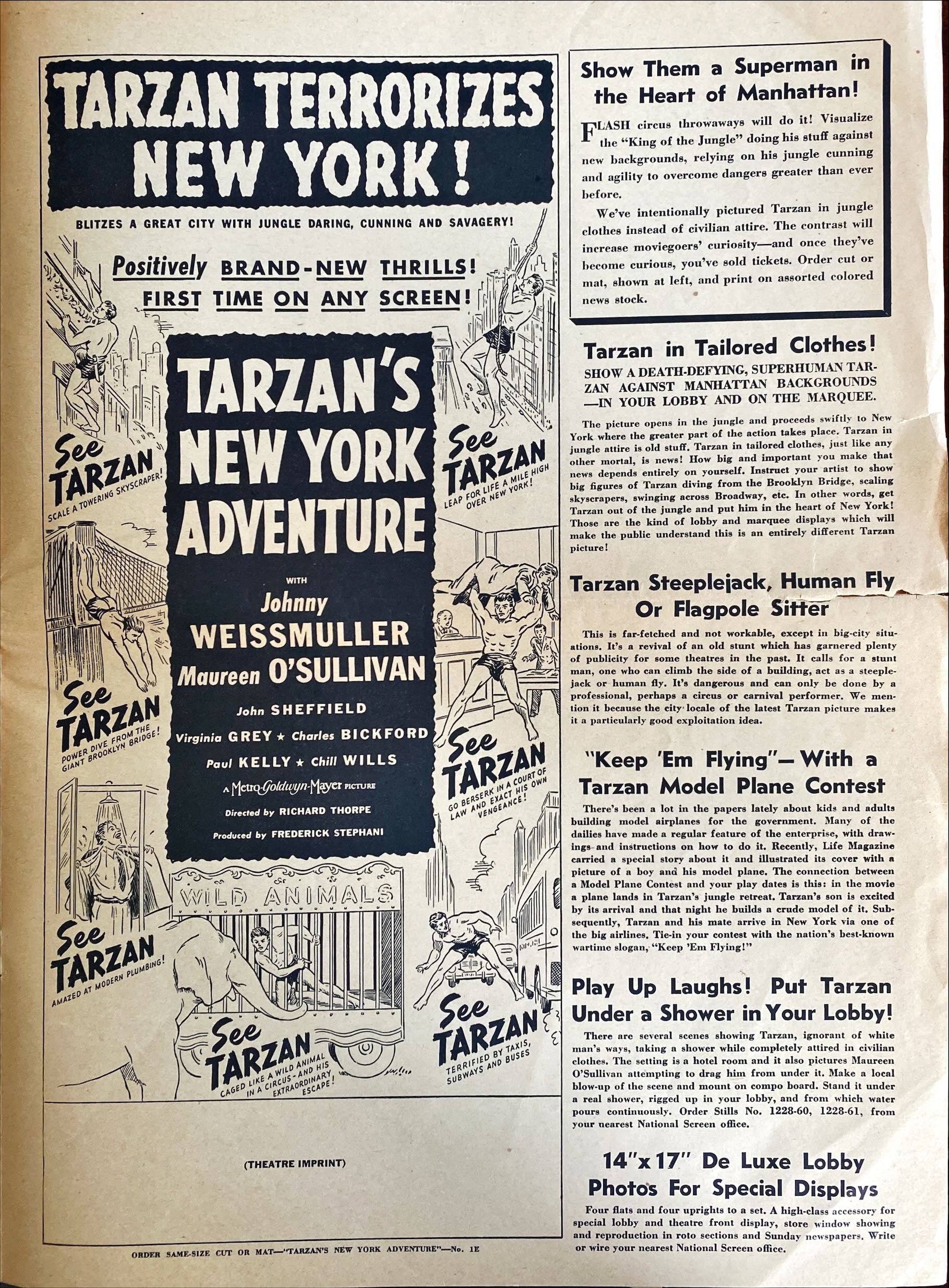 (259)TARZAN'S NEW YORK ADVENTURE pressbook 1942 - PosterCollectors.xyz