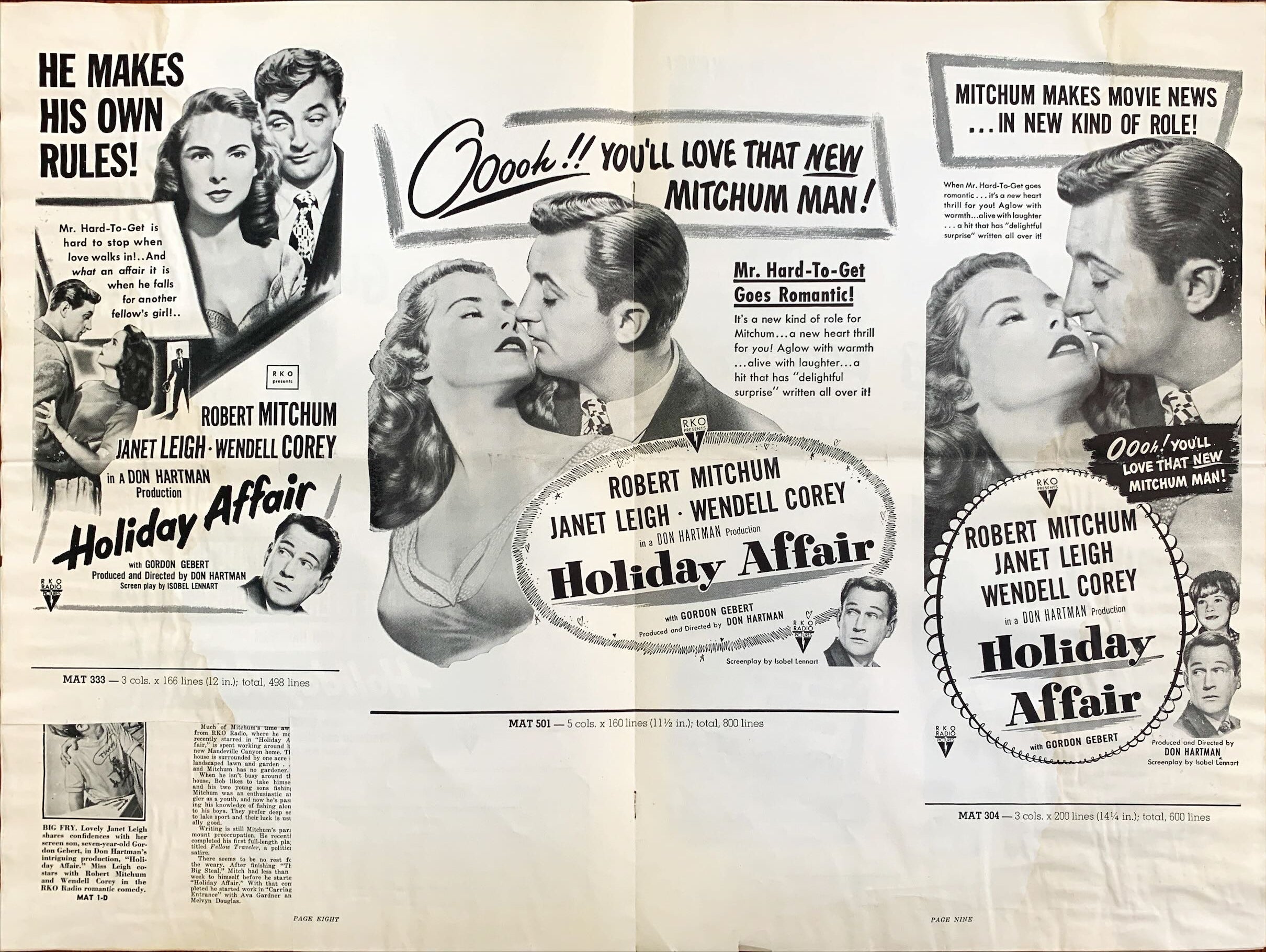 Holiday Affair (1949) Pressbook
