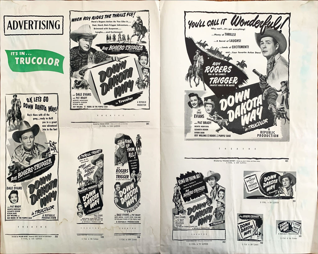 #594 DOWN DAKOTA WAY Pressbook 1949 - Roy Rogers