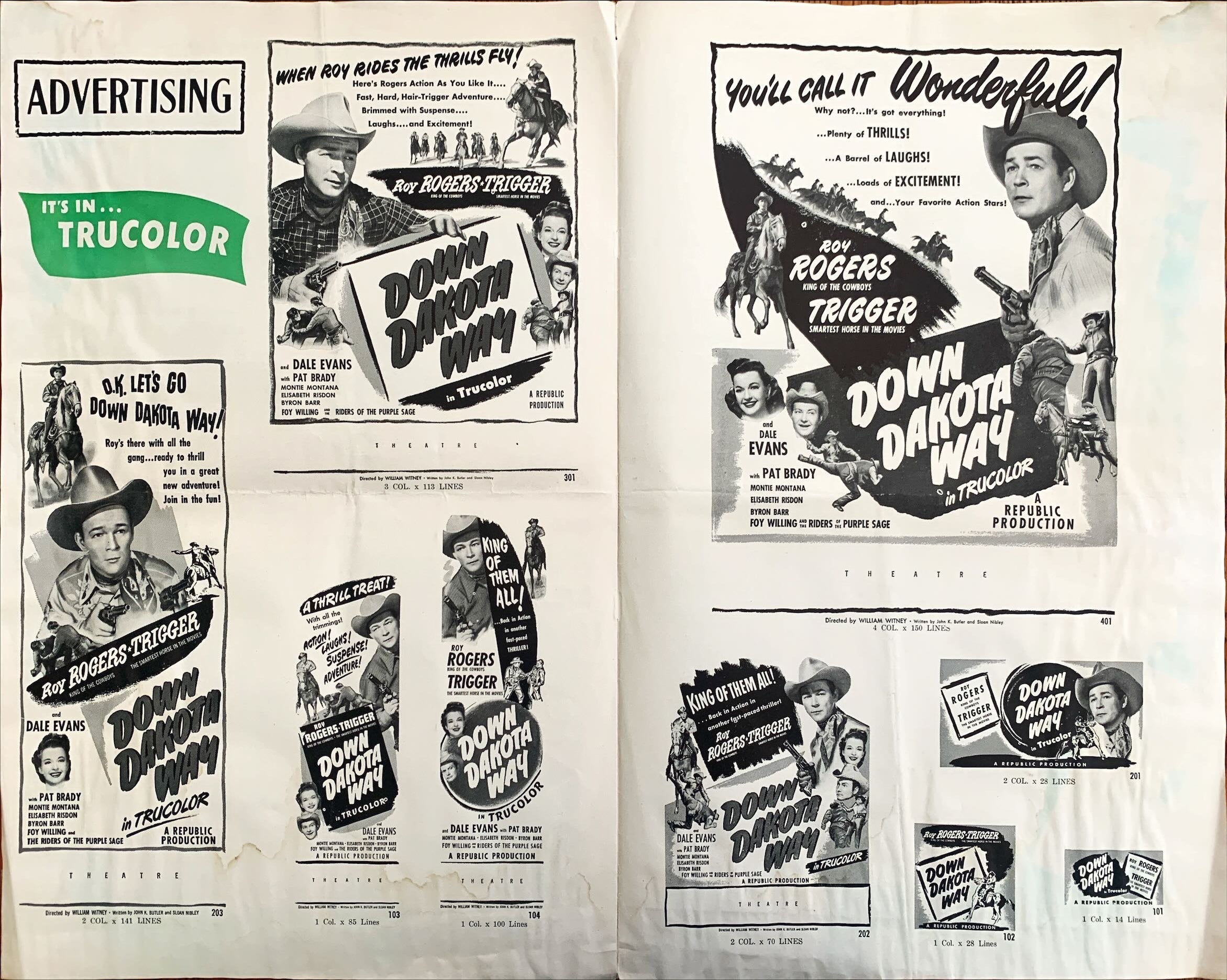 #594 DOWN DAKOTA WAY Pressbook 1949 - Roy Rogers