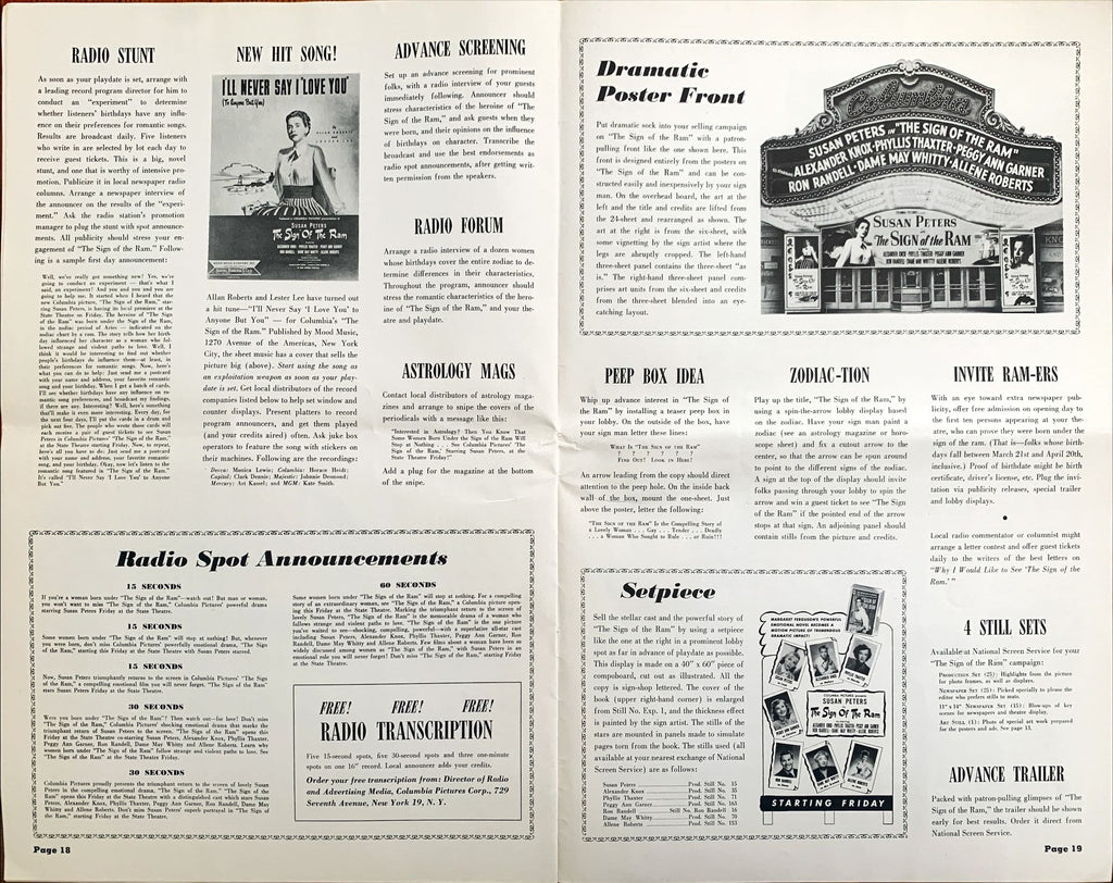 Sign of the Ram, Pressboook '48 John Sturges