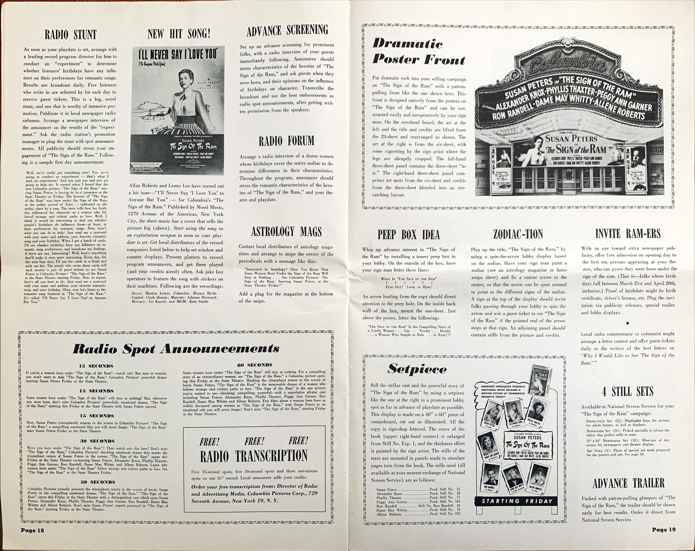 Sign of the Ram, Pressboook '48 John Sturges