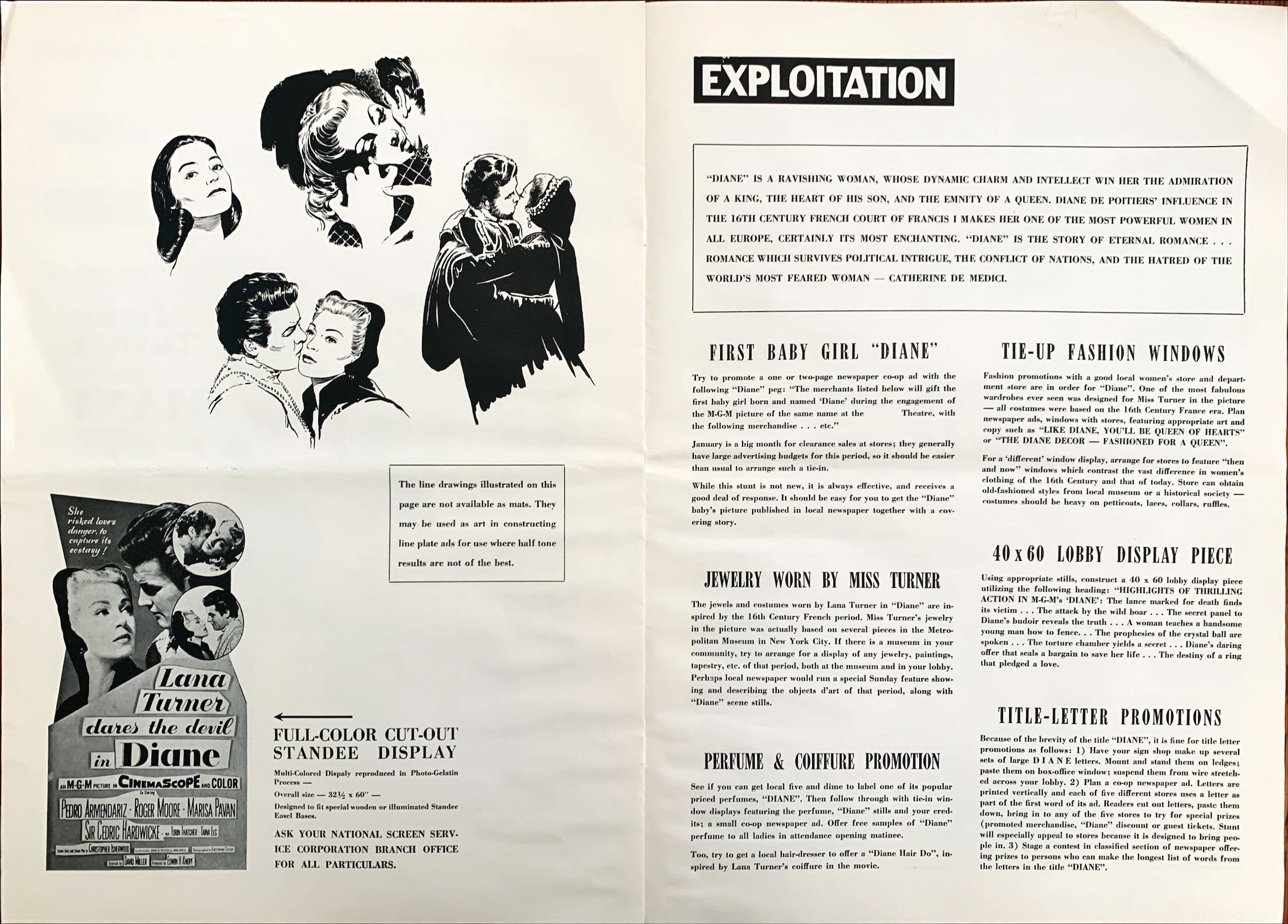 Diane, 1956 -pressbook- Lana Turner