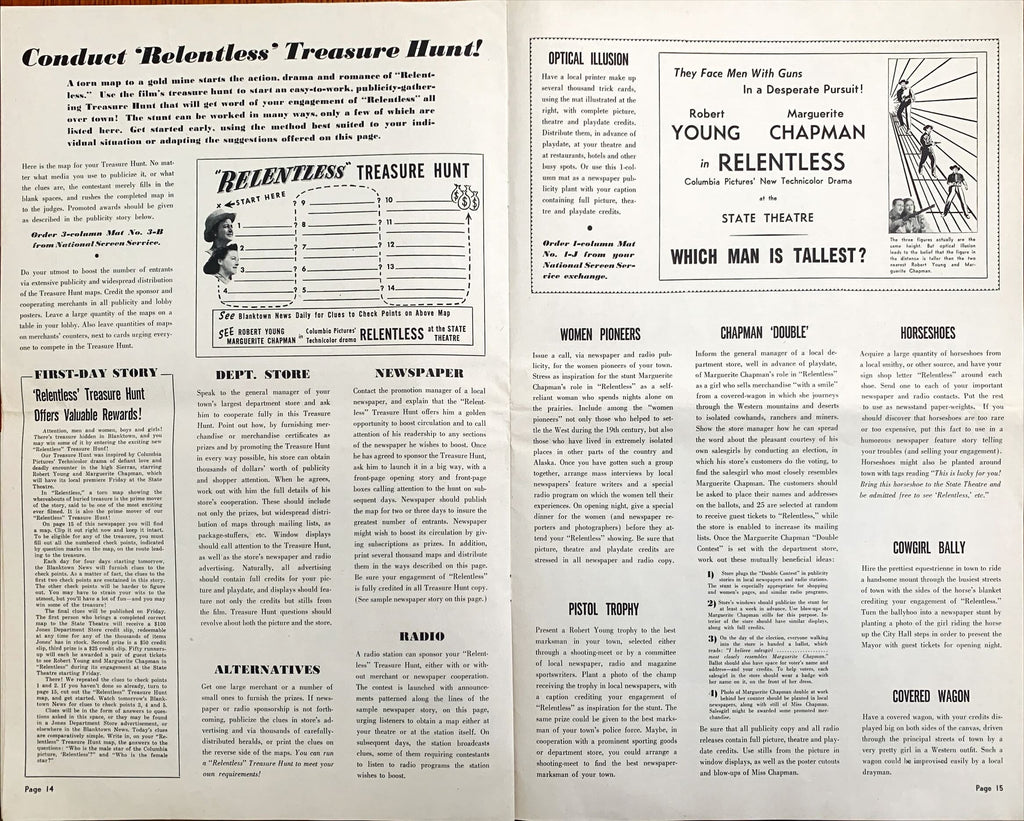 Relentless, Original Vintage pressbook 1948 Robert Young