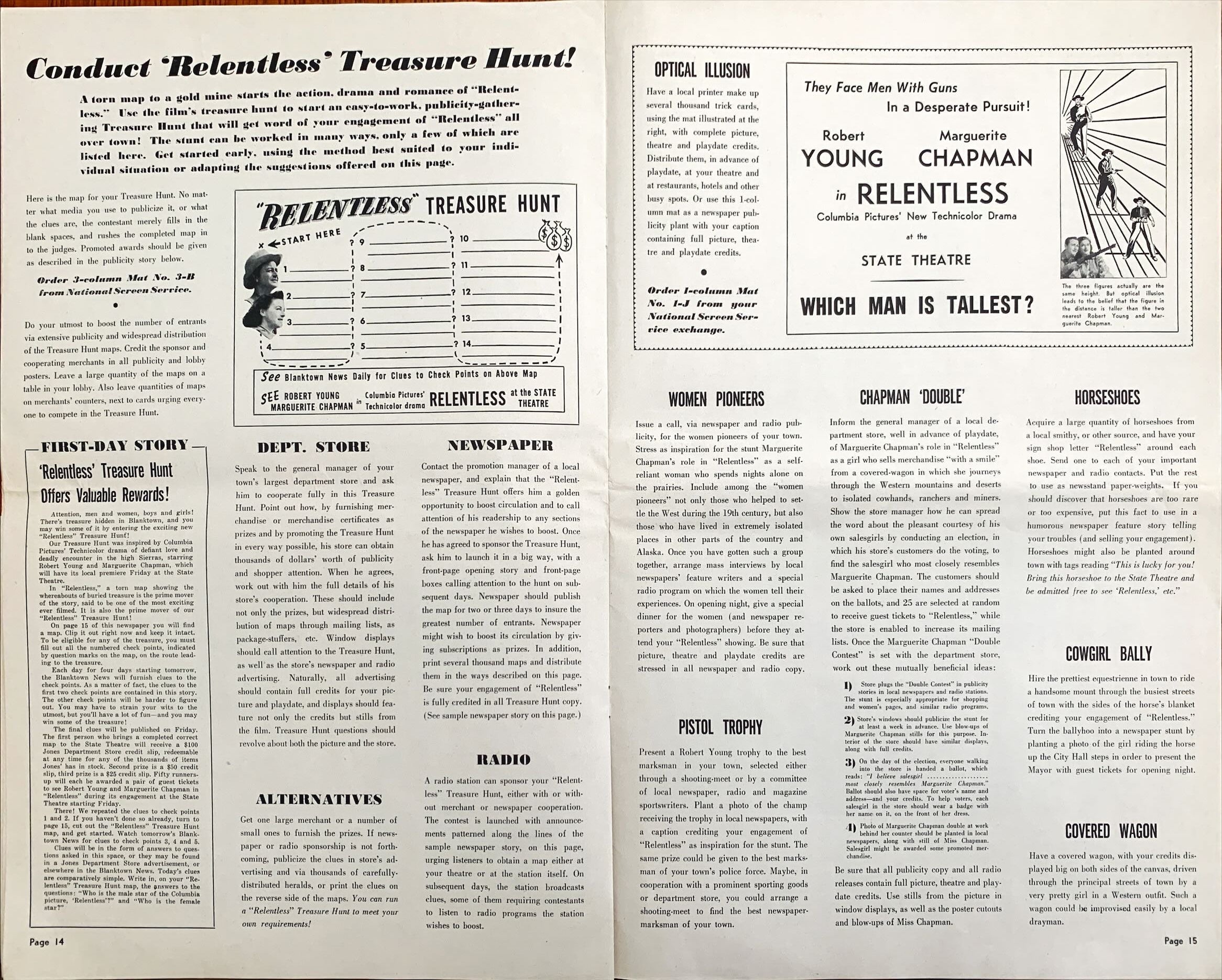 Relentless, Original Vintage pressbook 1948 Robert Young