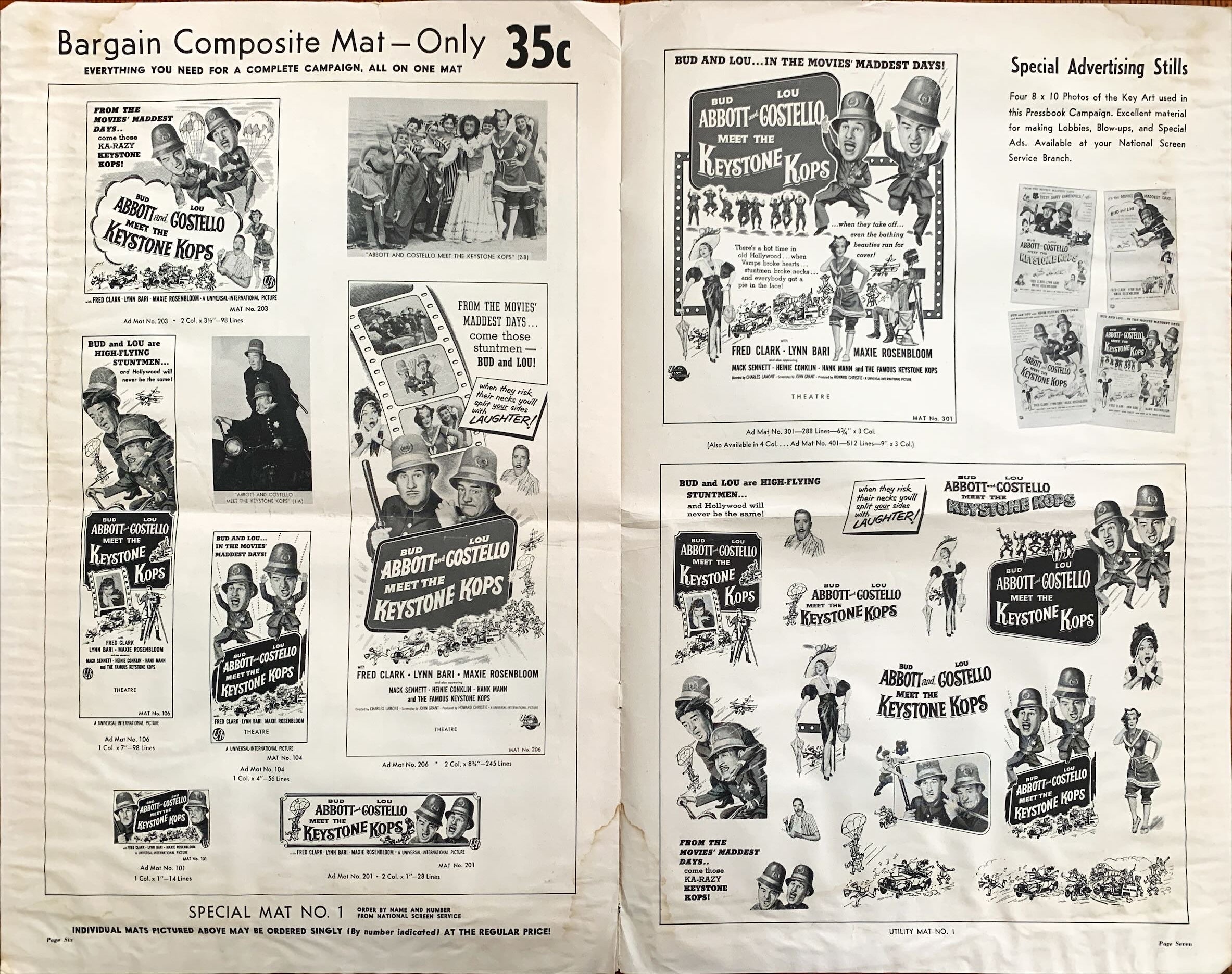 Abbott and Costello Meet the Keystone Kops, pressbook 1955