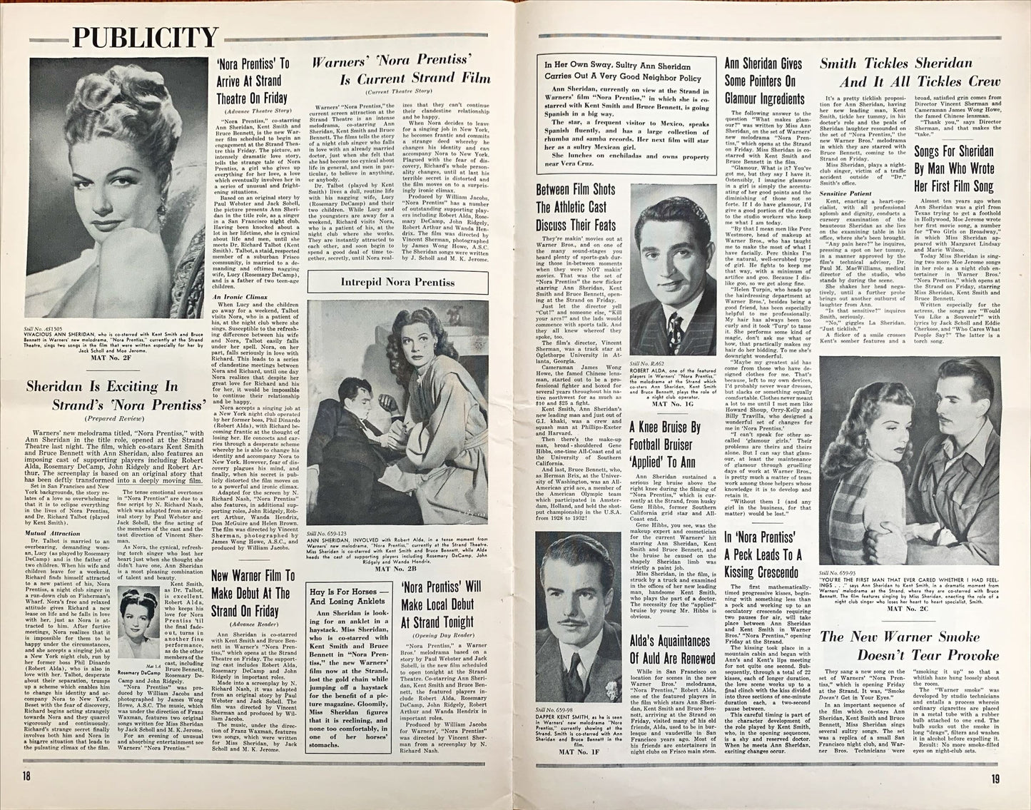 Nora Prentiss (1947) Pressbook - Ann Sheridan