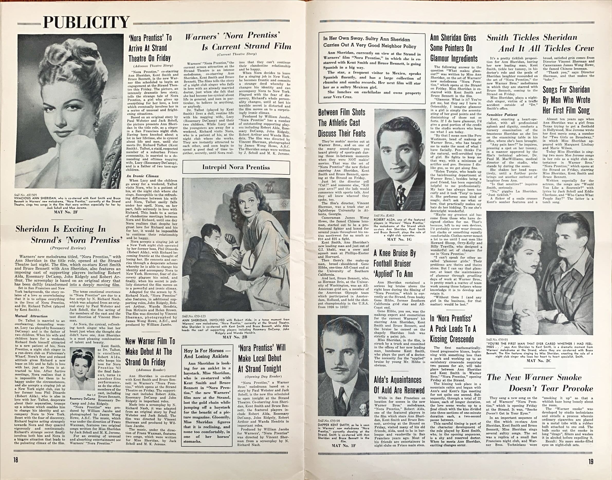 Nora Prentiss (1947) Pressbook - Ann Sheridan